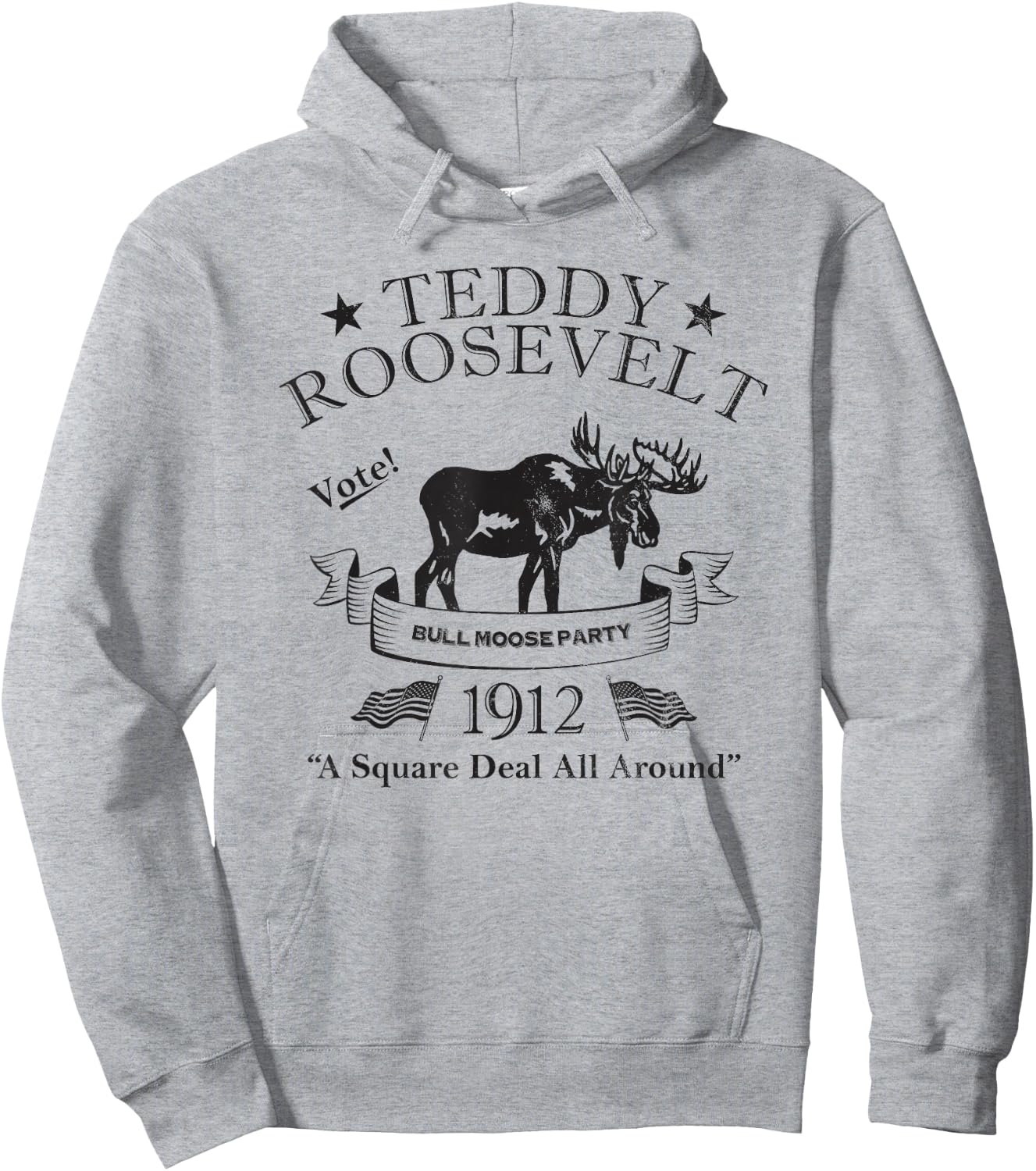 Bull Moose Party Vintage Teddy Roosevelt Campaign Political Small Hoodie - Hoodie | Ash
