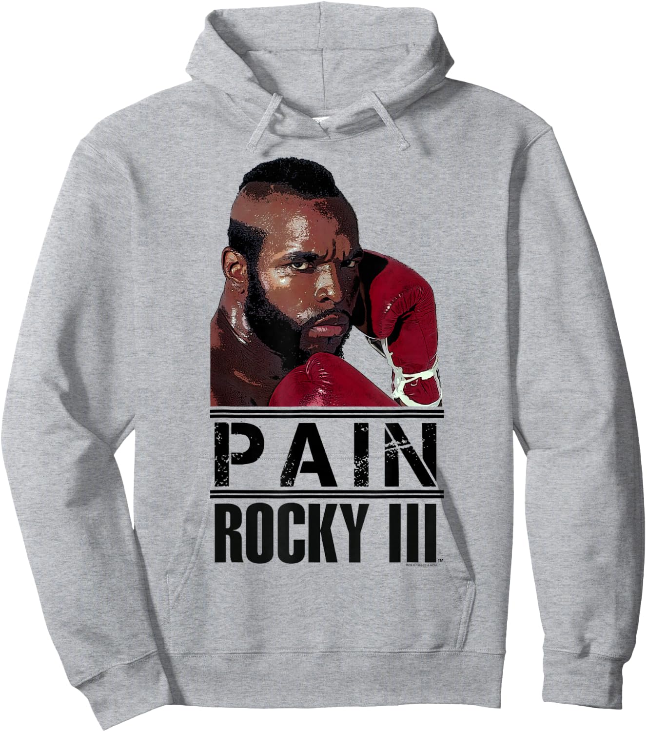 Rocky 3 Clubber Lang Pain Portrait Logo Hoodie - Hoodie | Ash