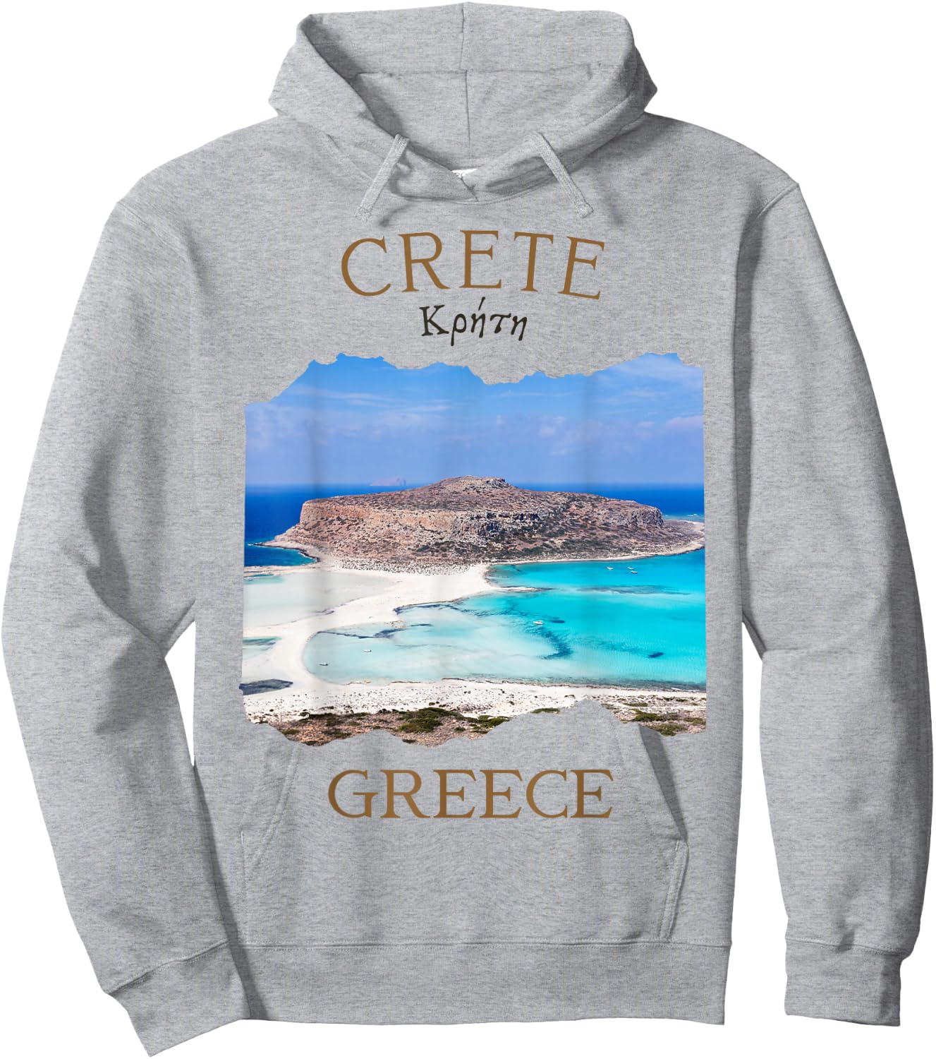 Greek Island Crete Greece featuring Balos Beach in Chania Hoodie - Hoodie | Ash