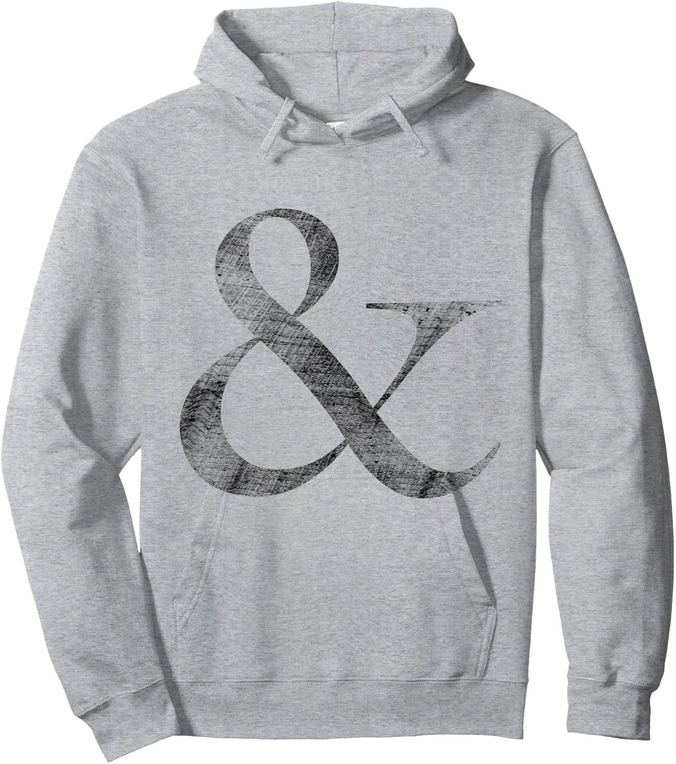 Big Medium Letterpress Style White Ampersand Hoodie - Hoodie | Ash