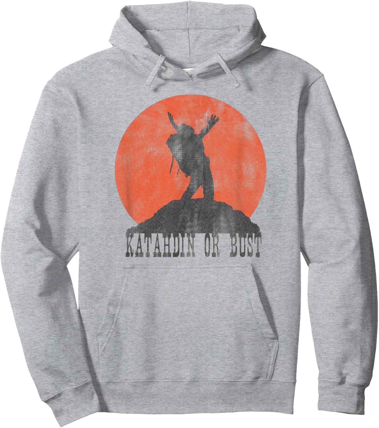 KATAHDIN OR BUST Appalachian Trail Vintage Retro Hiking Gift Hoodie - Hoodie | Ash