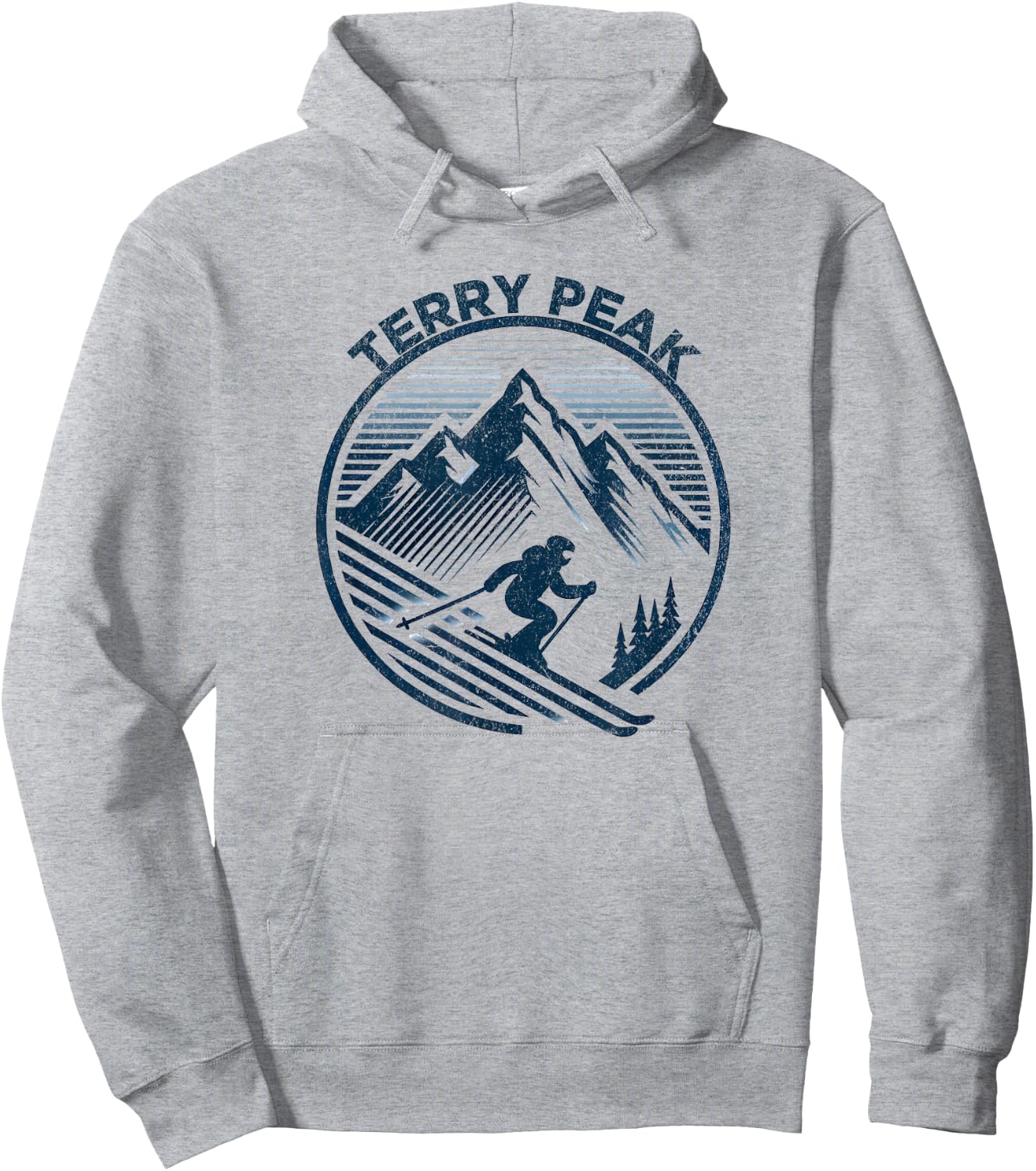 Terry Peak South Dakota Ski Resort Winter Skiing Hoodie - Hoodie | Ash