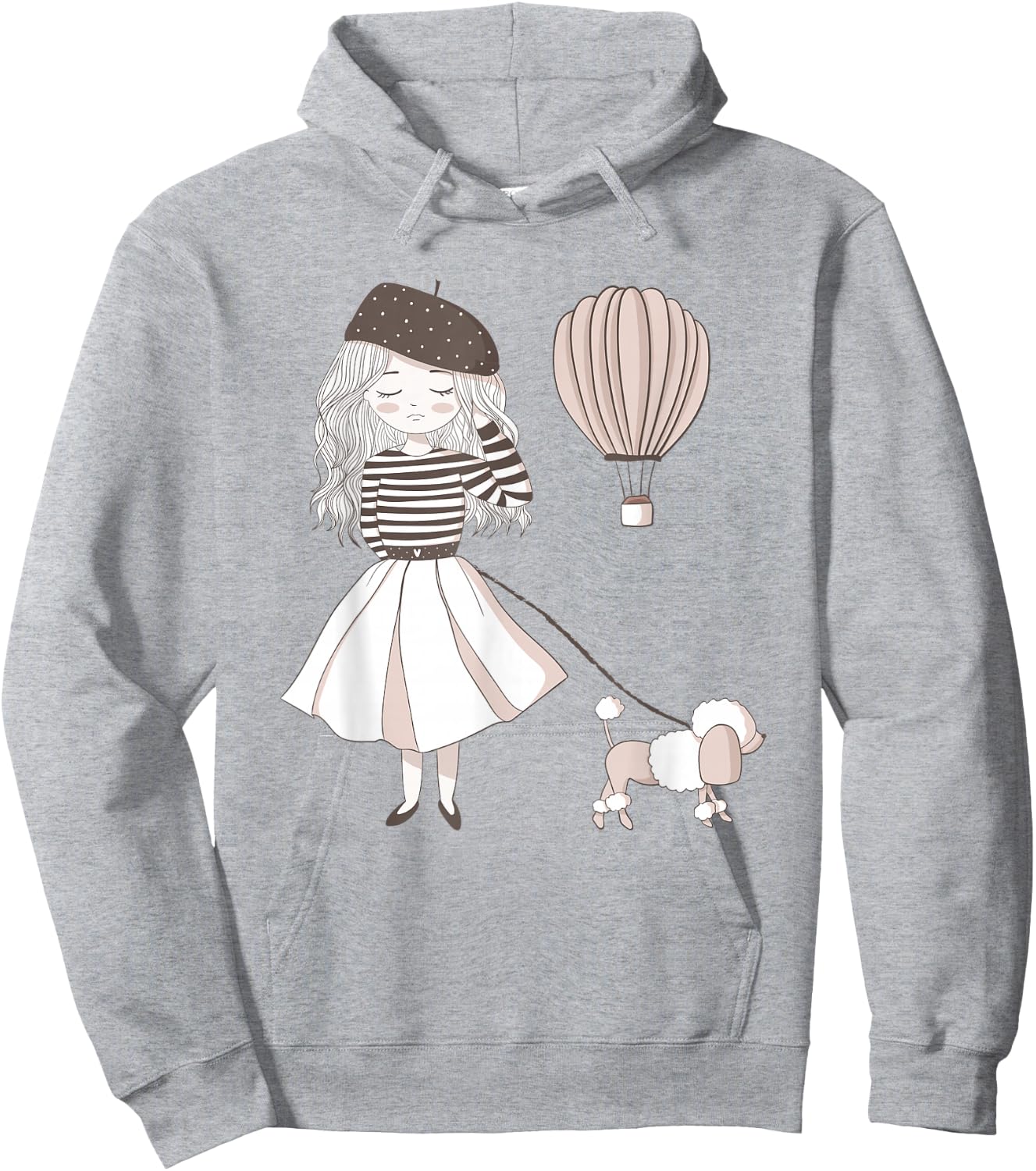 Sassy Southern Charm & Grace | Paris France | Cute French Girl & Poodle Gift Hoodie - Hoodie | Ash