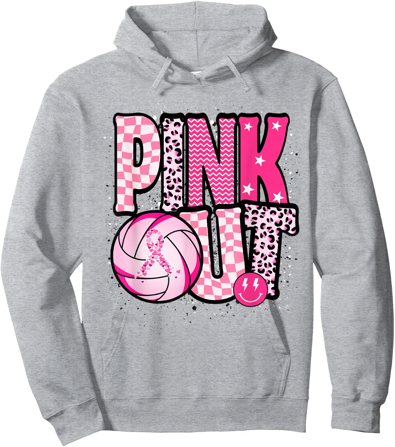 Dig For A Cure Volleyball Pink Out Breast Cancer Awareness Hoodie - Hoodie | Ash