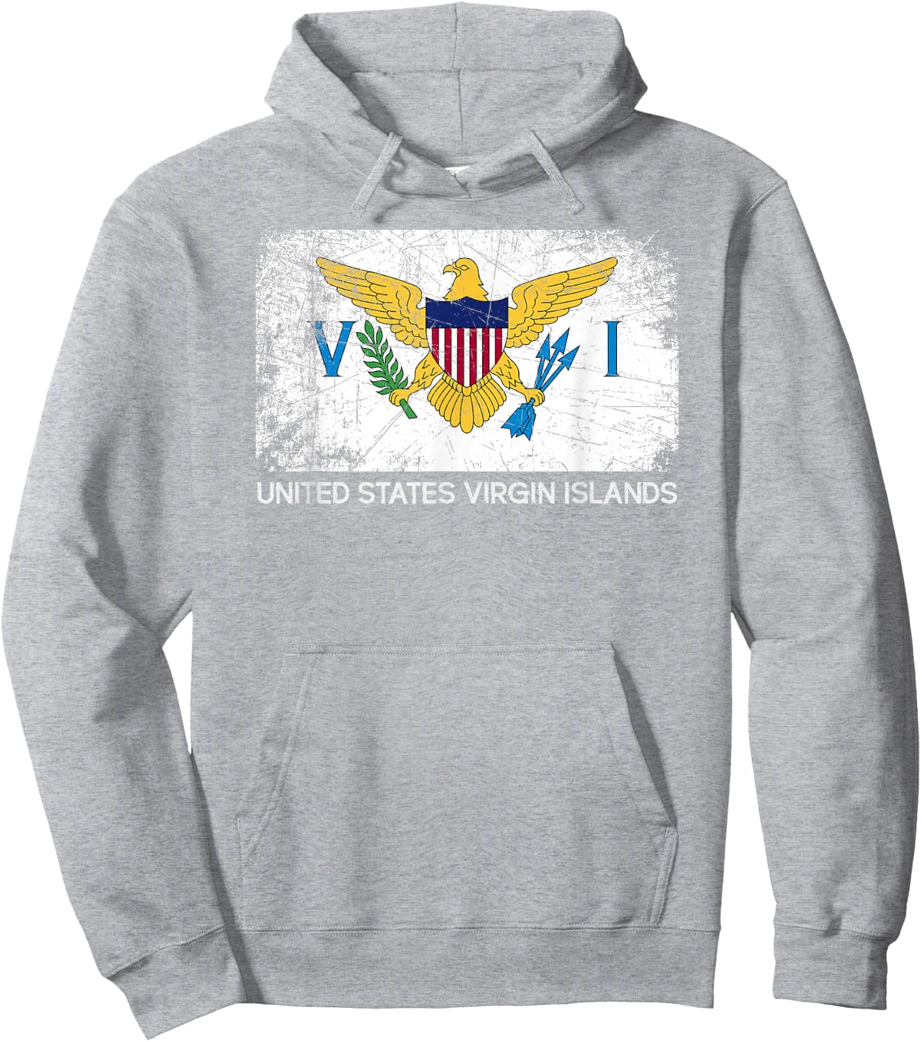 USVI Flag | Vintage Made In U.S. Virgin Islands Gift Hoodie - Hoodie | Ash