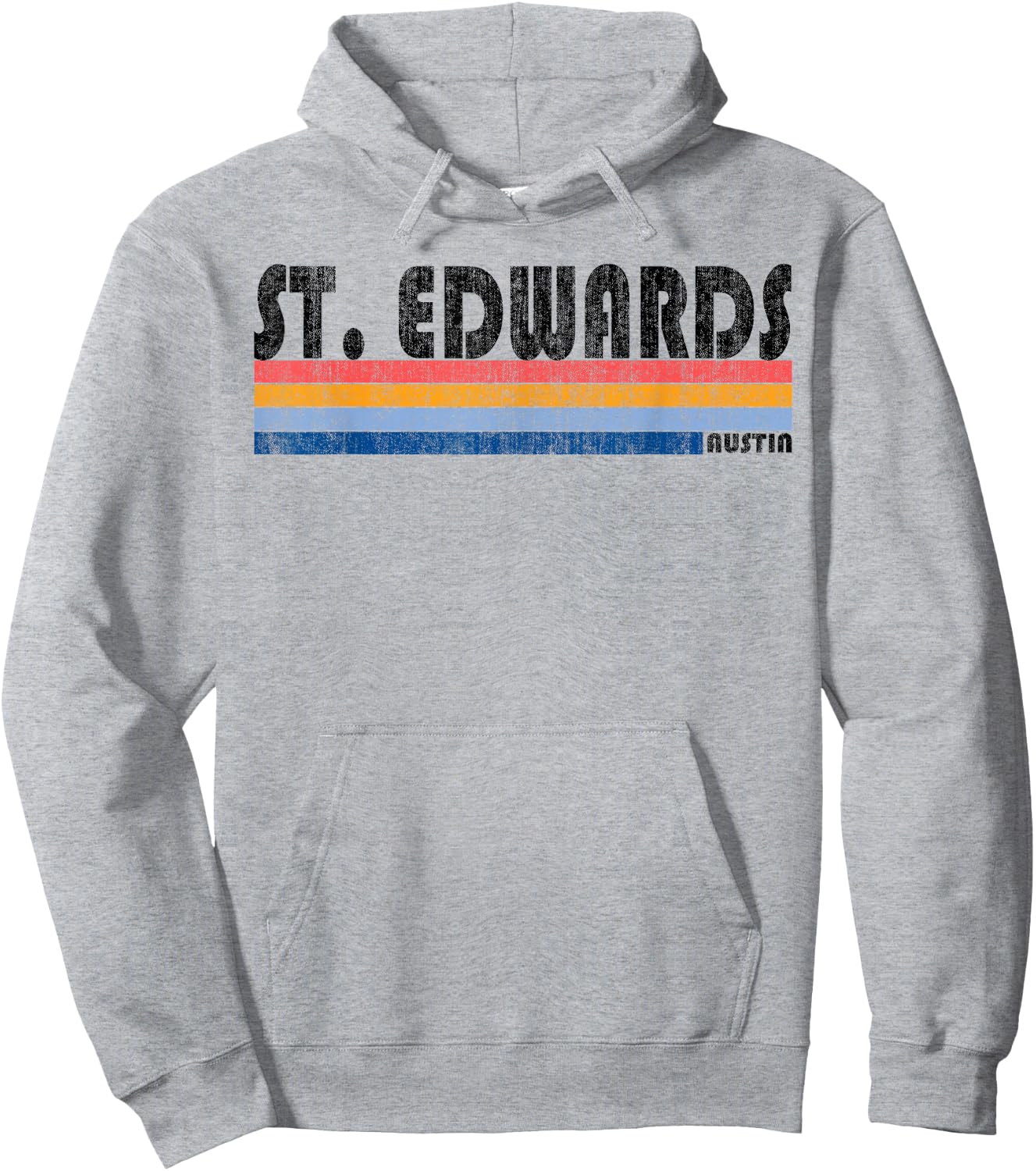 Vintage 1980s Style St. Edwards TX T Shirt Hoodie - Hoodie | Ash