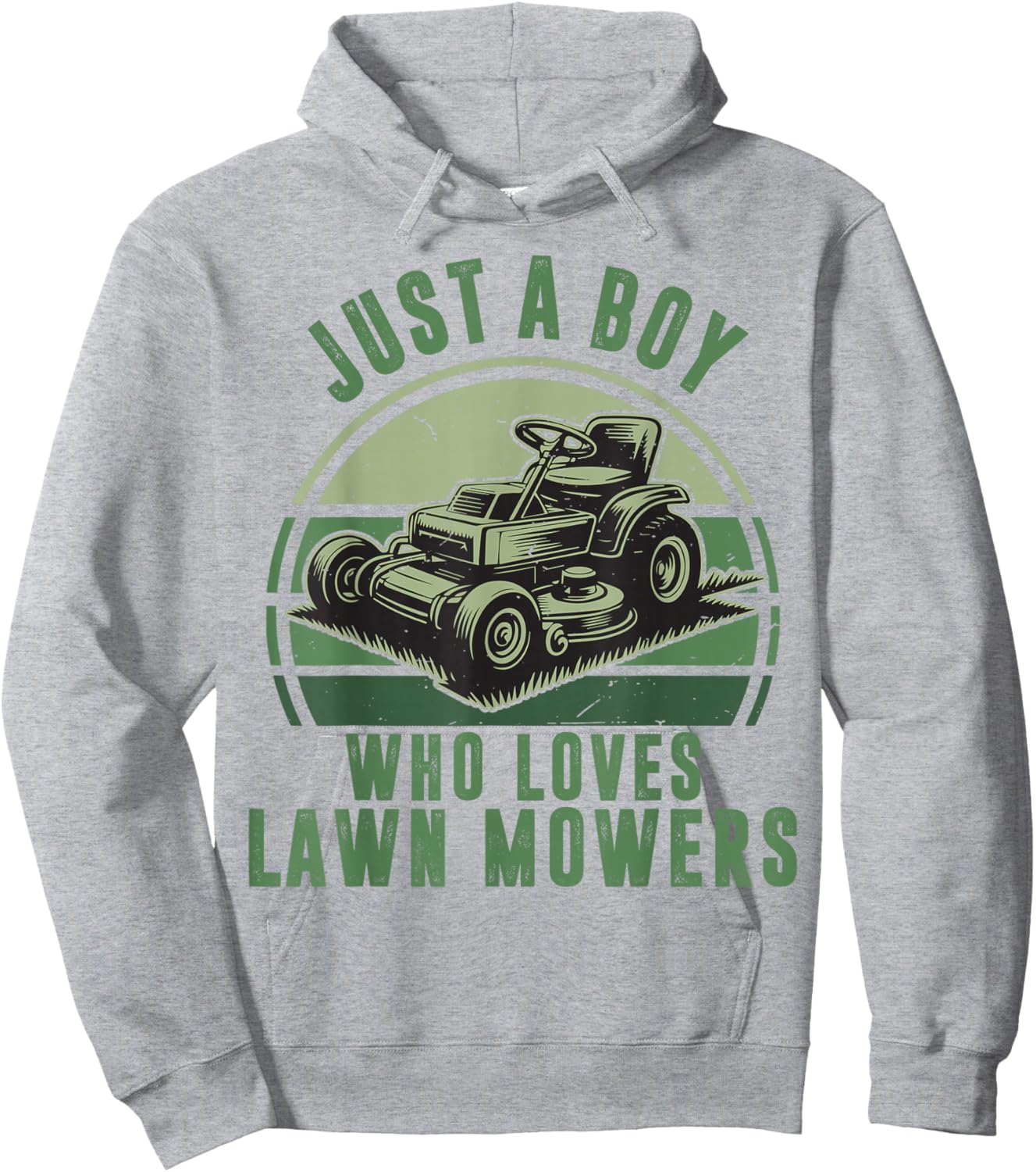 Toddler Boy Who Loves Riding Lawn Mower Funny Mowing Kid Men Hoodie - Hoodie | Ash