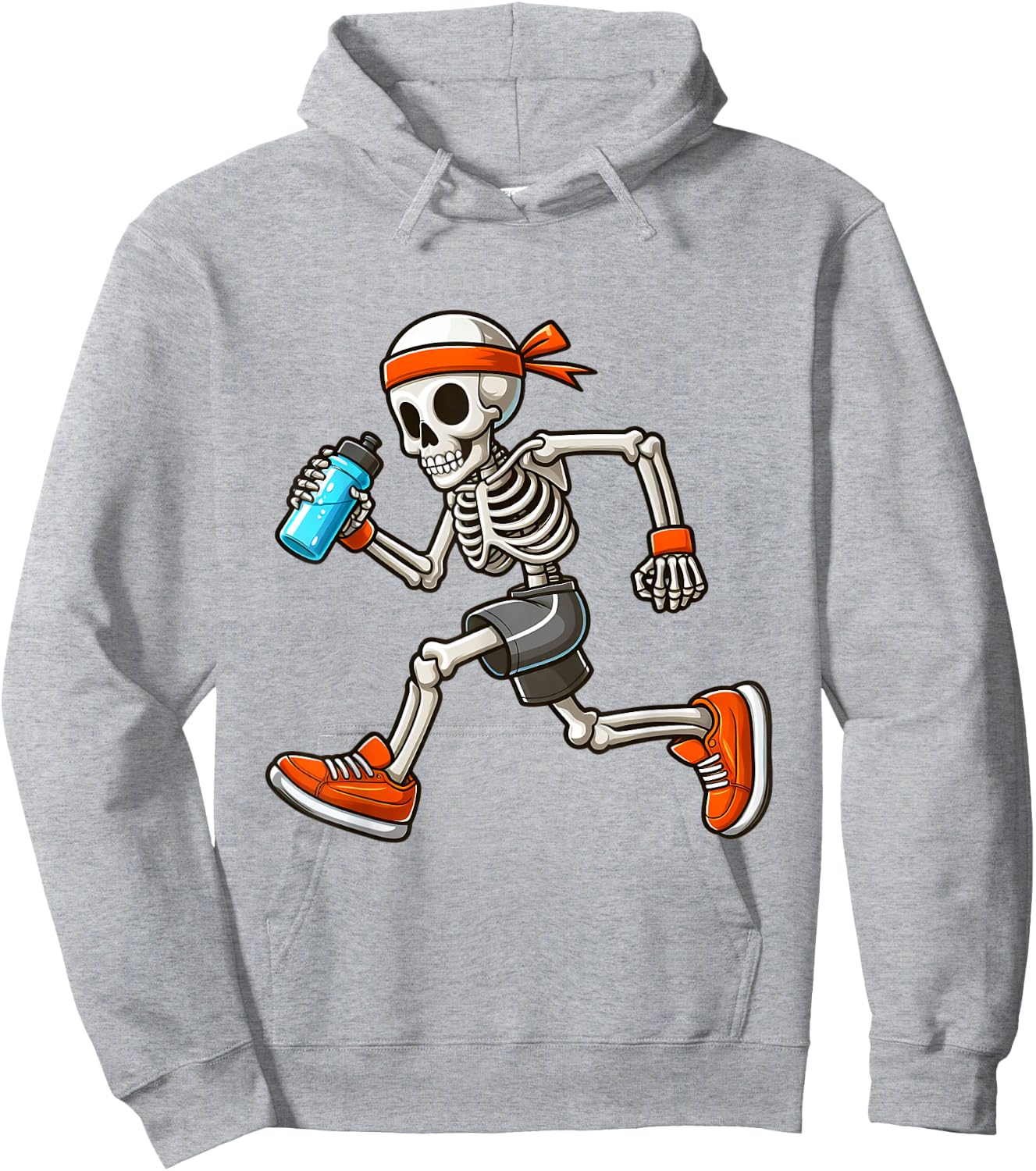 Running Skeleton Halloween Costume Spooky Runners Lover Hoodie - Hoodie | Ash