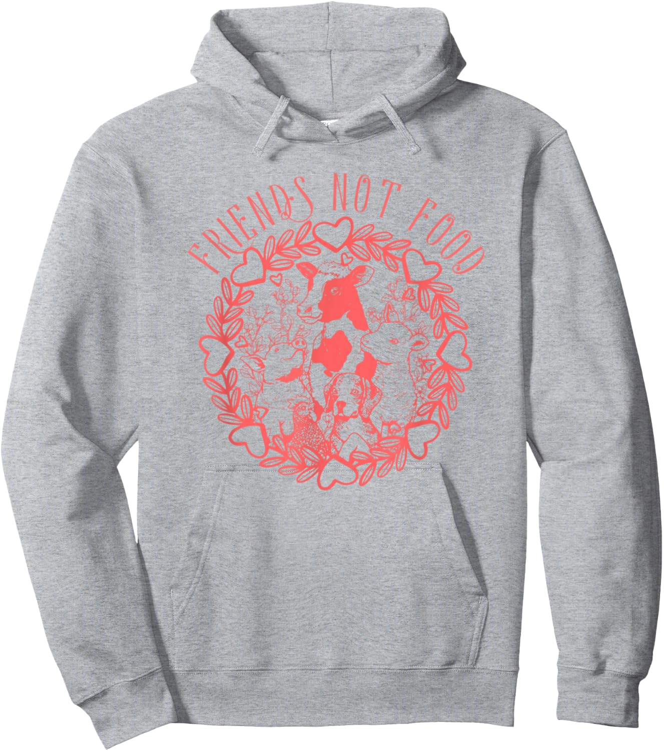 Animals Are Friends Not Food Vegetarian Vegan Lover Hoodie - Hoodie | Ash