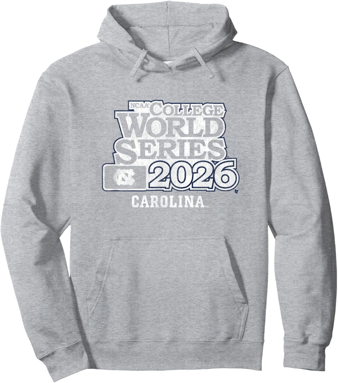 2026 College World Series - UNC Tar Heels Baseball Hoodie - Hoodie | Ash