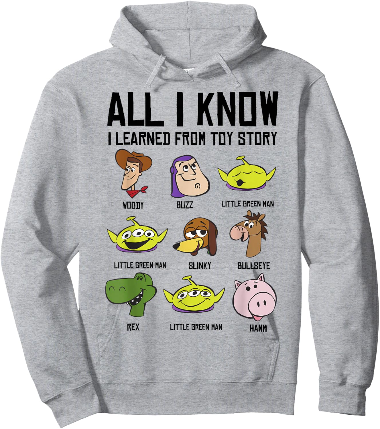 Disney Pixar Toy Story All I Know I Learned From Toy Story Hoodie - Hoodie | Ash