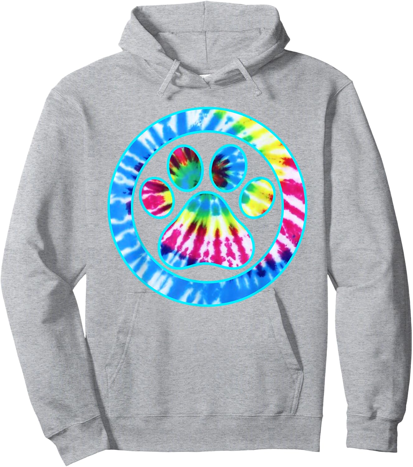 Tie Dye Animal Cat Dog Paw Print | Pet Lover Shirt Gift Hoodie - Hoodie | Ash