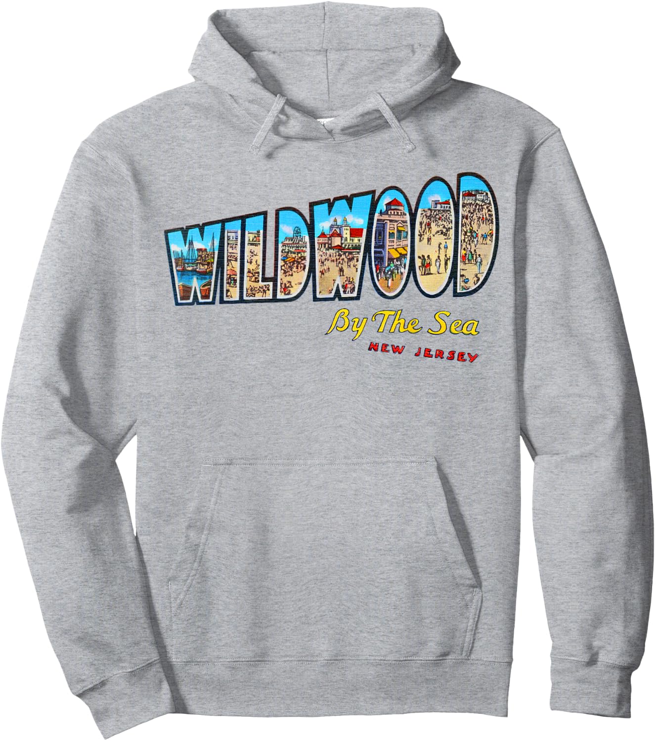 Wildwood New Jersey NJ Vintage Retro Souvenir Hoodie - Hoodie | Ash