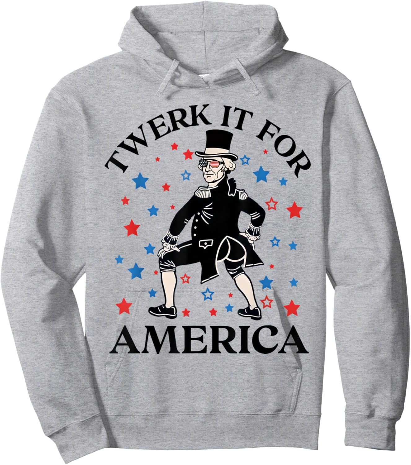 Twerk It for America Funny Patriotic Adult Humor 4th of July Hoodie - Hoodie | Ash