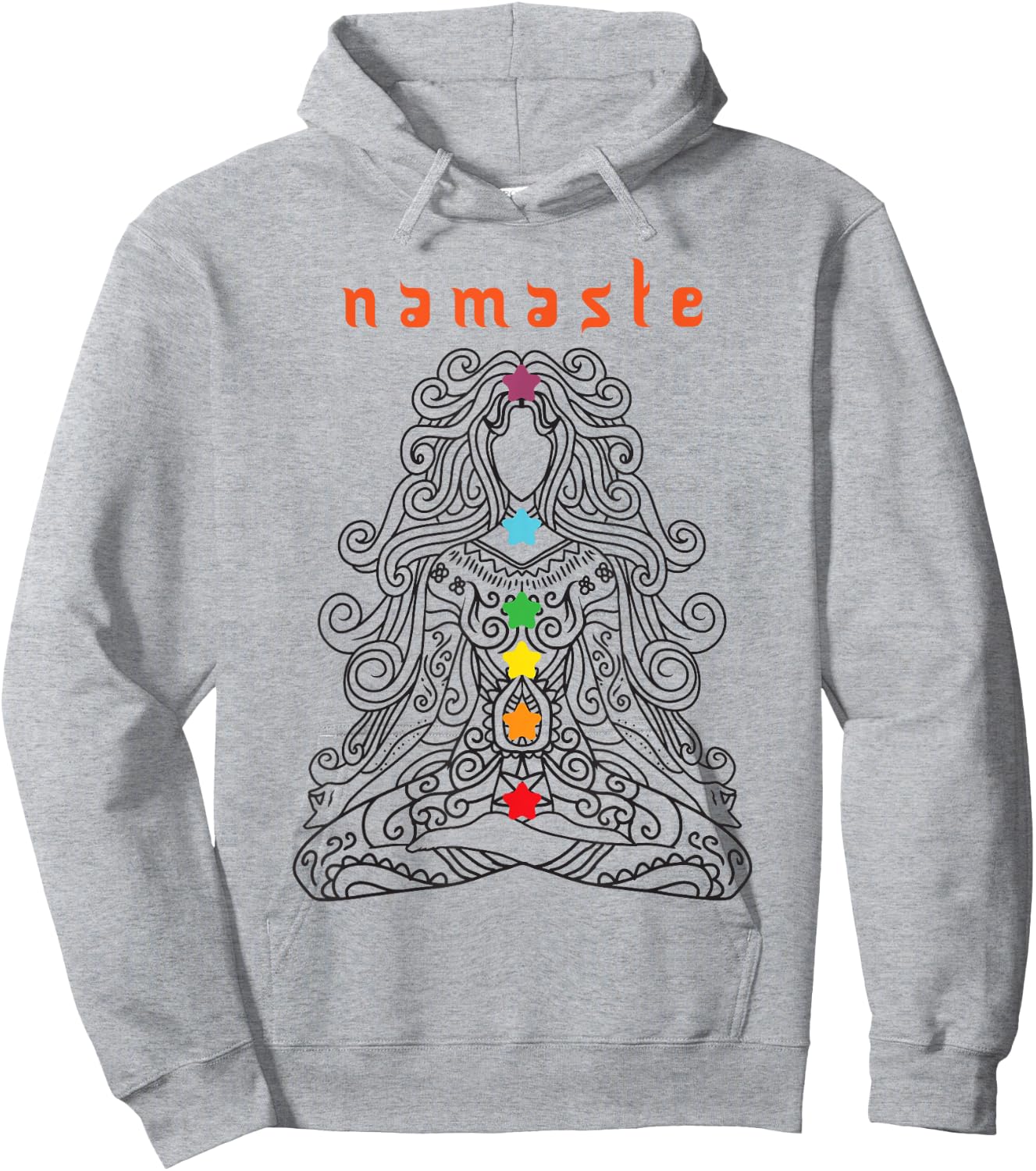 Namaste Design, Yoga Pose with Chakra Awesome Gift Hoodie - Hoodie | Ash