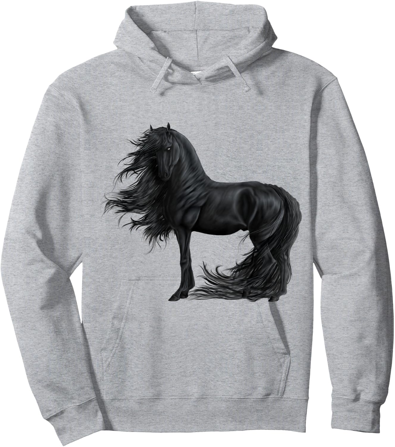 Horse Painting Riding Frisian Horse Rider Birthday Hoodie - Hoodie | Ash