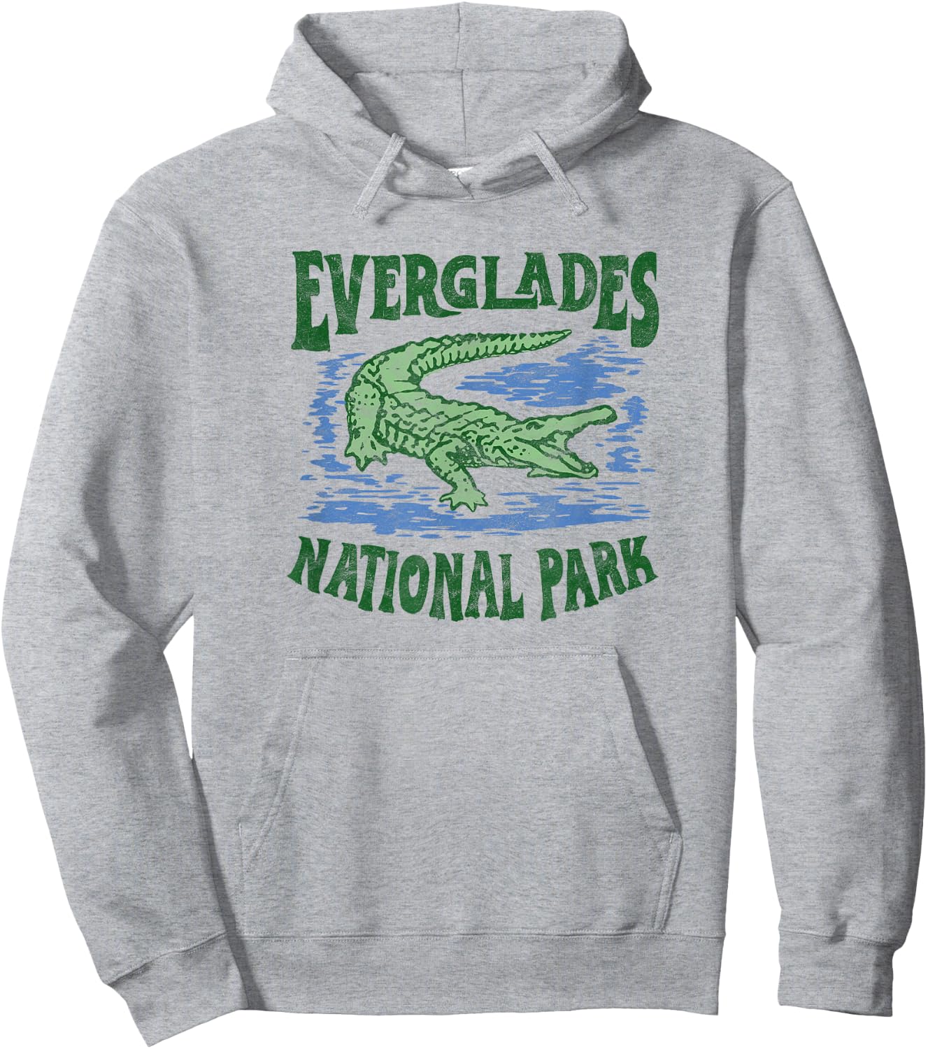 Everglades National Park Florida Retro Alligator Hoodie - Hoodie | Ash