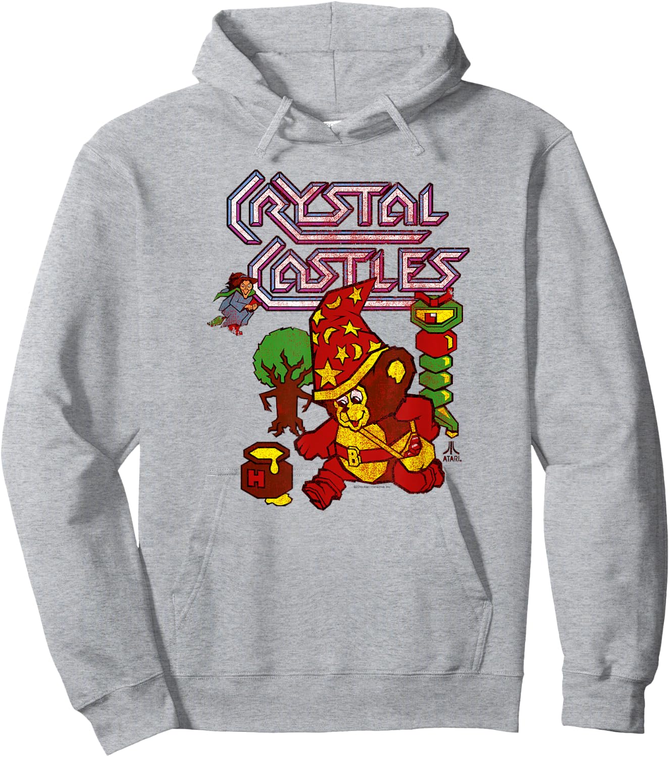 Atari Crystal Castles Bentley Bear Maze Video Game Hoodie - Hoodie | Ash