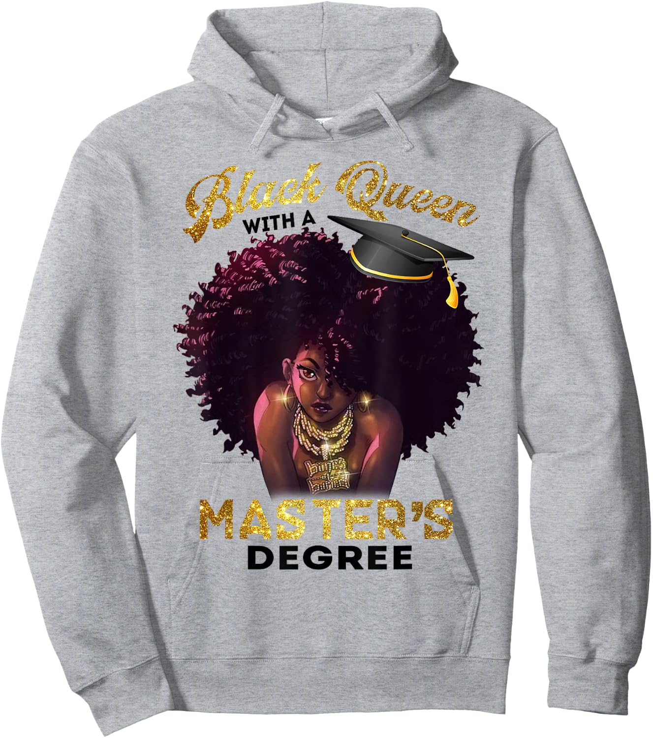 Black Queen Masters Degree Cute Graduation Gifts Hoodie - Hoodie | Ash