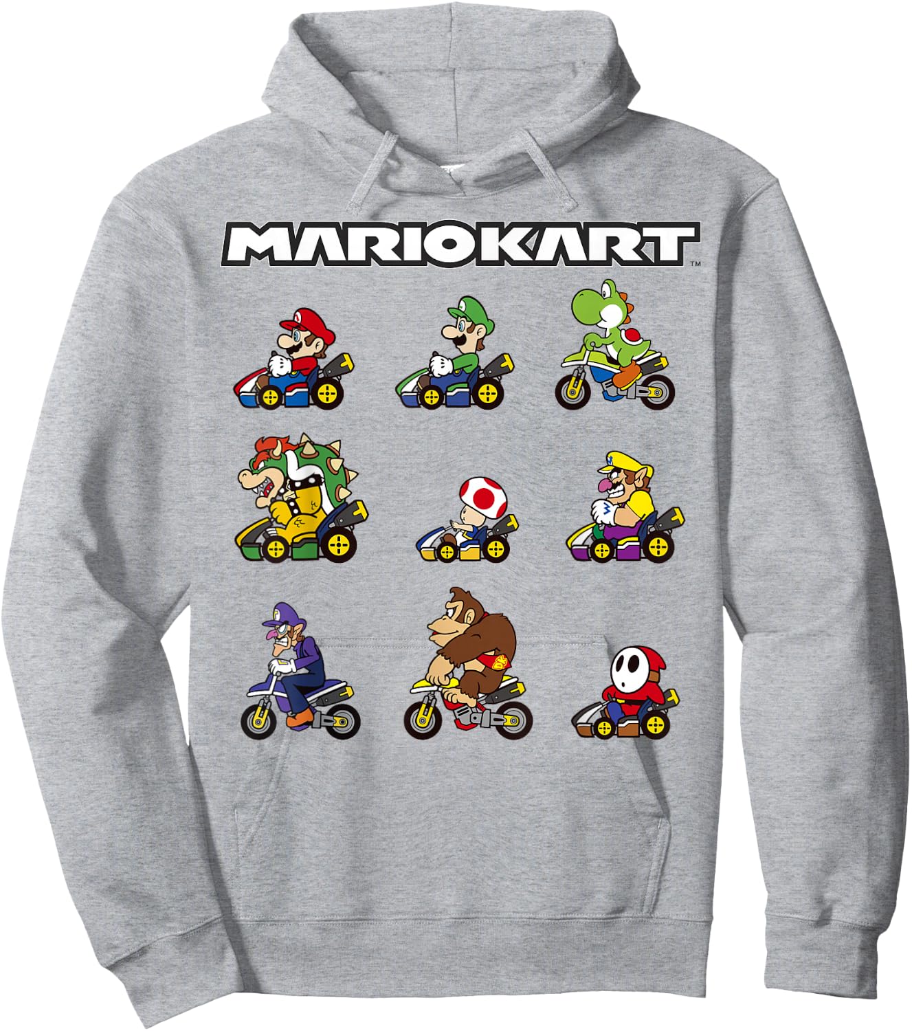 Nintendo Mario Kart Racers Ready Line-Up Graphic Small Hoodie - Hoodie | Ash