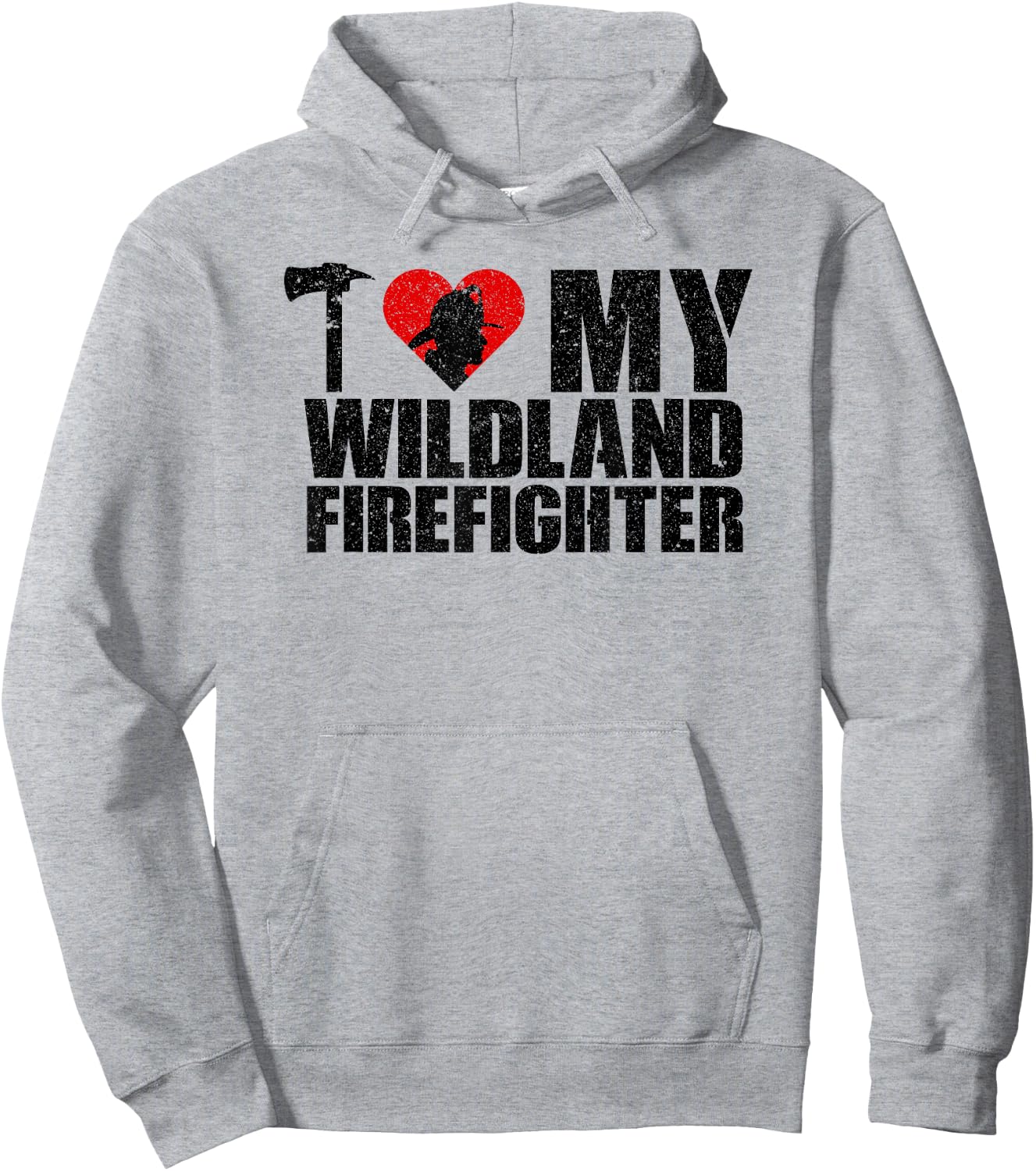 Love My Wildland Fireman Retro Hoodie - Hoodie | Ash