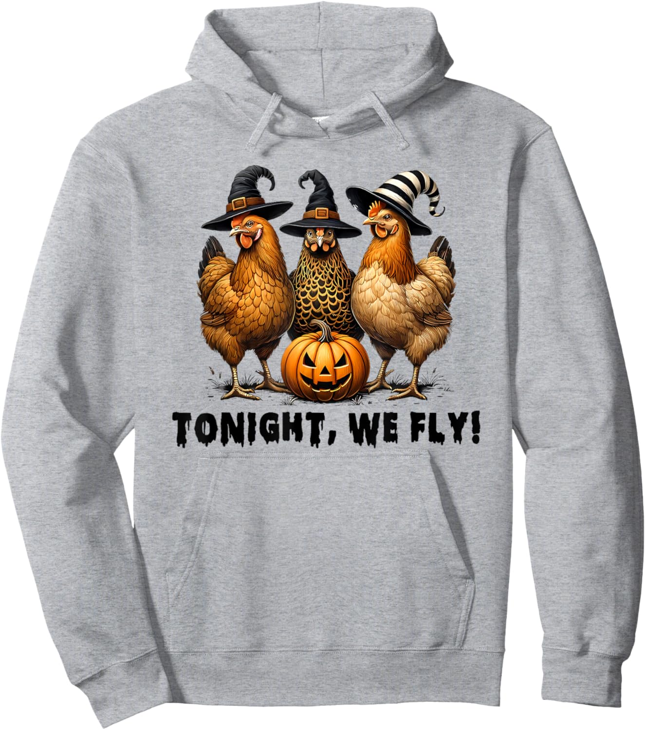 Tonight We Fly Halloween Chicken Fall Farm Animals Hoodie - Hoodie | Ash
