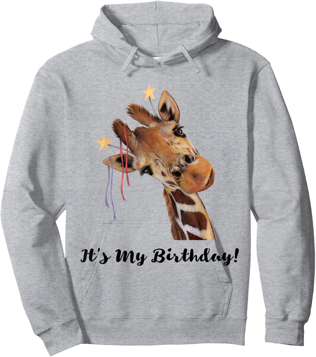 It's My Birthday Good Time Giraffe Party Animal Hoodie - Hoodie | Ash