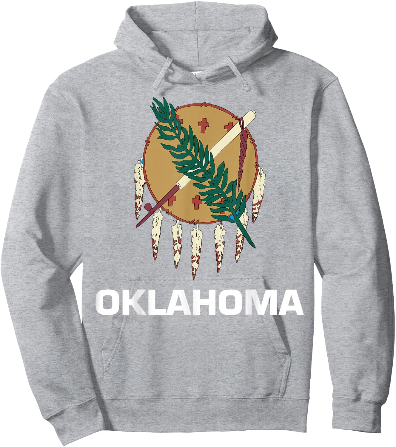 Oklahoma OK state Flag USA T Shirt Hoodie - Hoodie | Ash