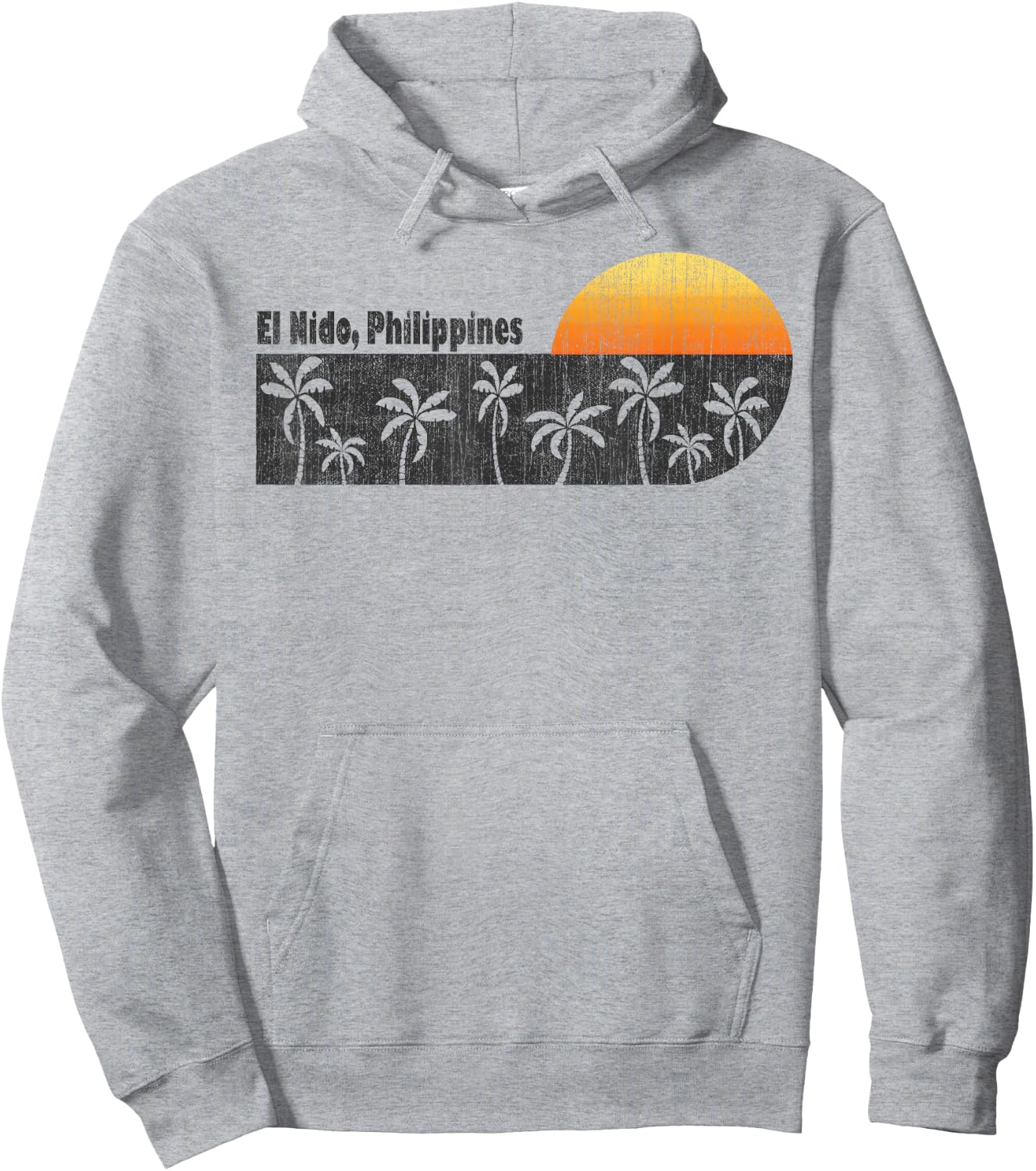 Retro El Nido Philippines Hoodie - Hoodie | Ash