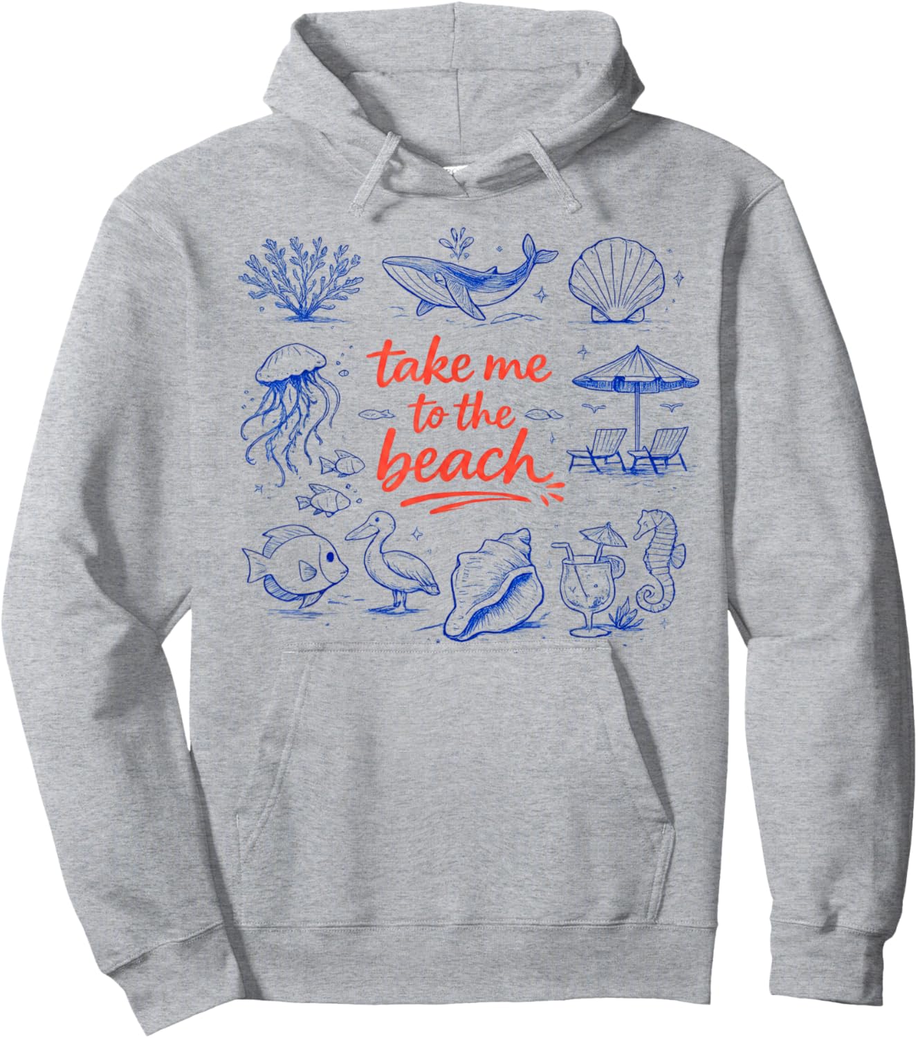 Take Me to The Beach Funny Vacation Quote Hoodie - Hoodie | Ash