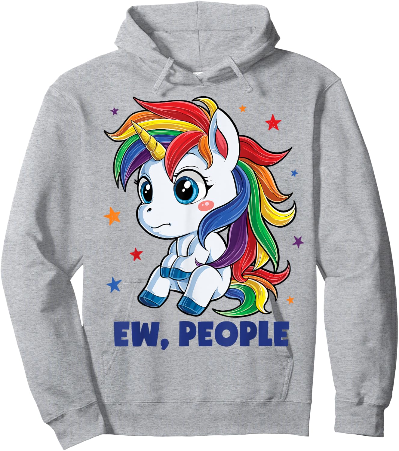Unicorn Ew People T shirt Girls Funny Rainbow Unicorns Gift Hoodie - Hoodie | Ash