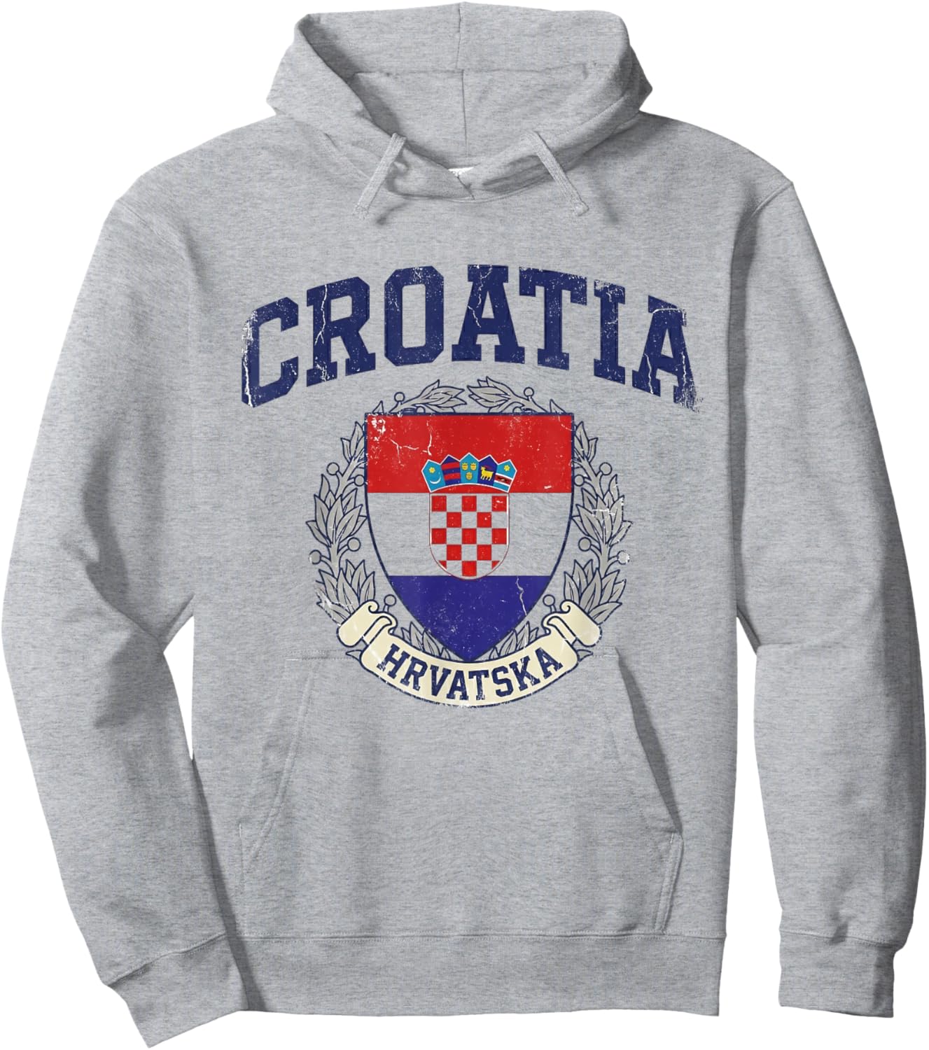 Croatia Hrvatska Flag Zagreb Croatian Jersey Retro Hoodie - Hoodie | Ash