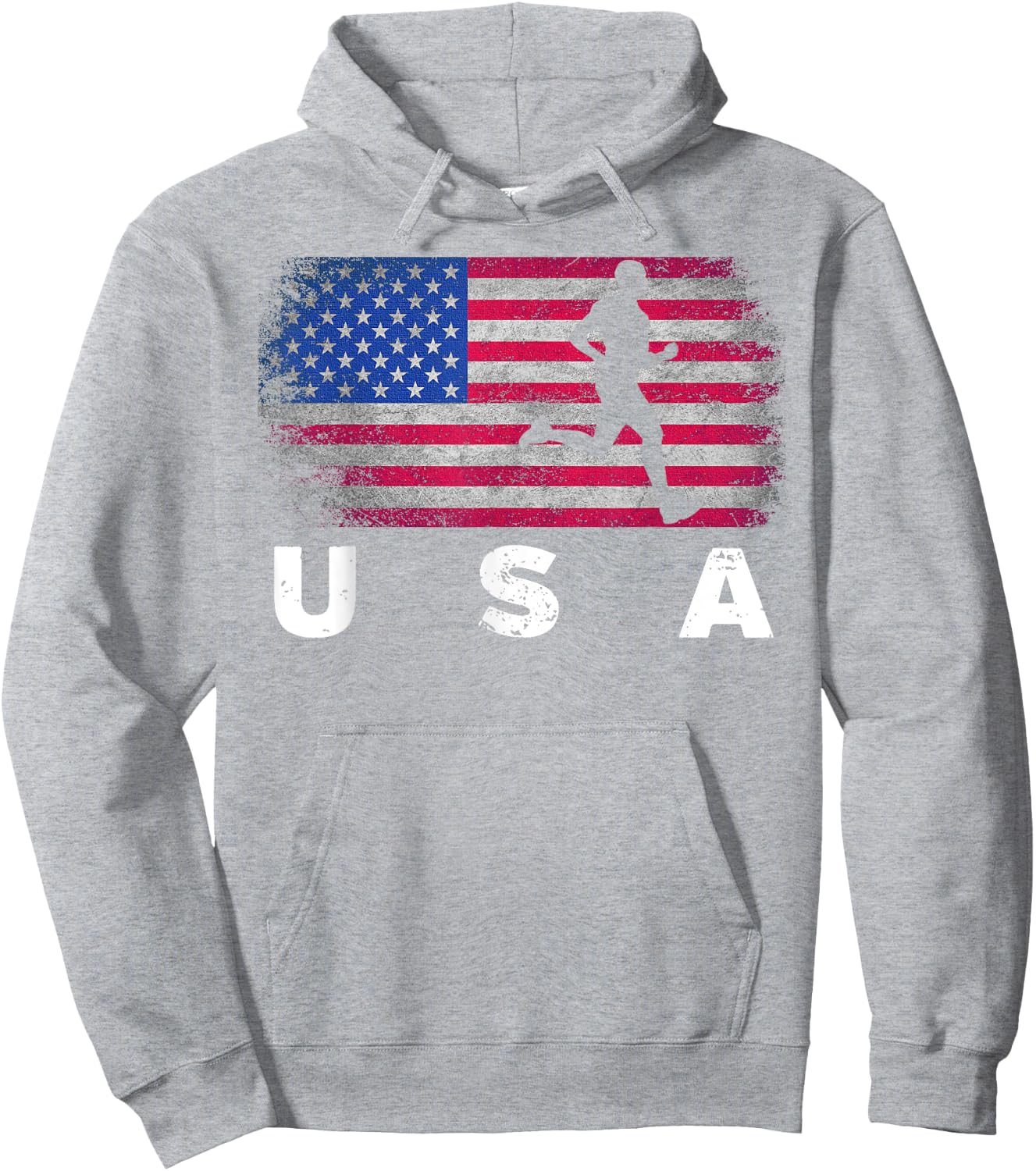 American Flag Track & Field - Cute Field Running Shirt Gift Hoodie - Hoodie | Ash