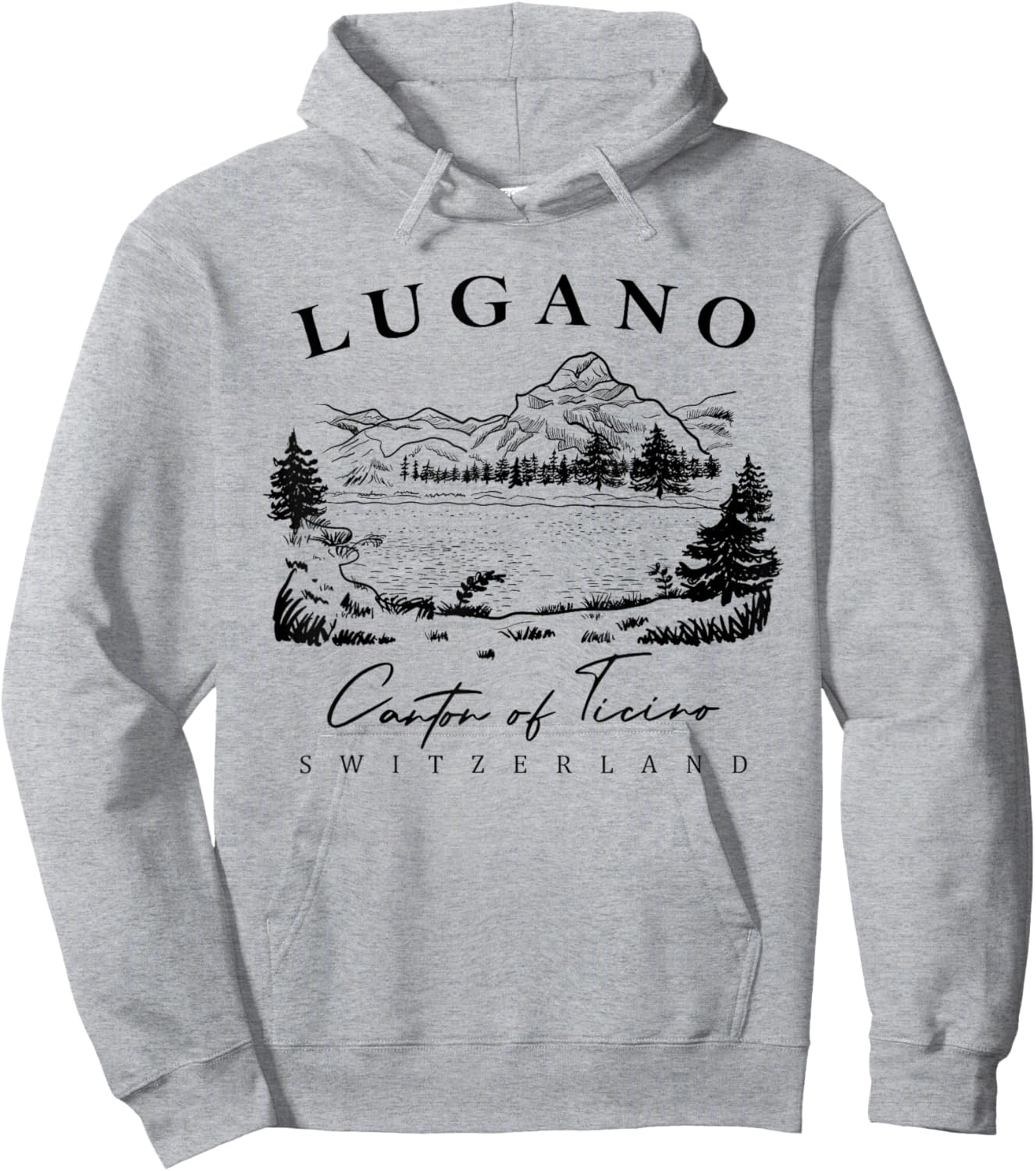 Lugano Switzerland, Lugano Apparel, Lugano Swiss Travel Hoodie - Hoodie | Ash