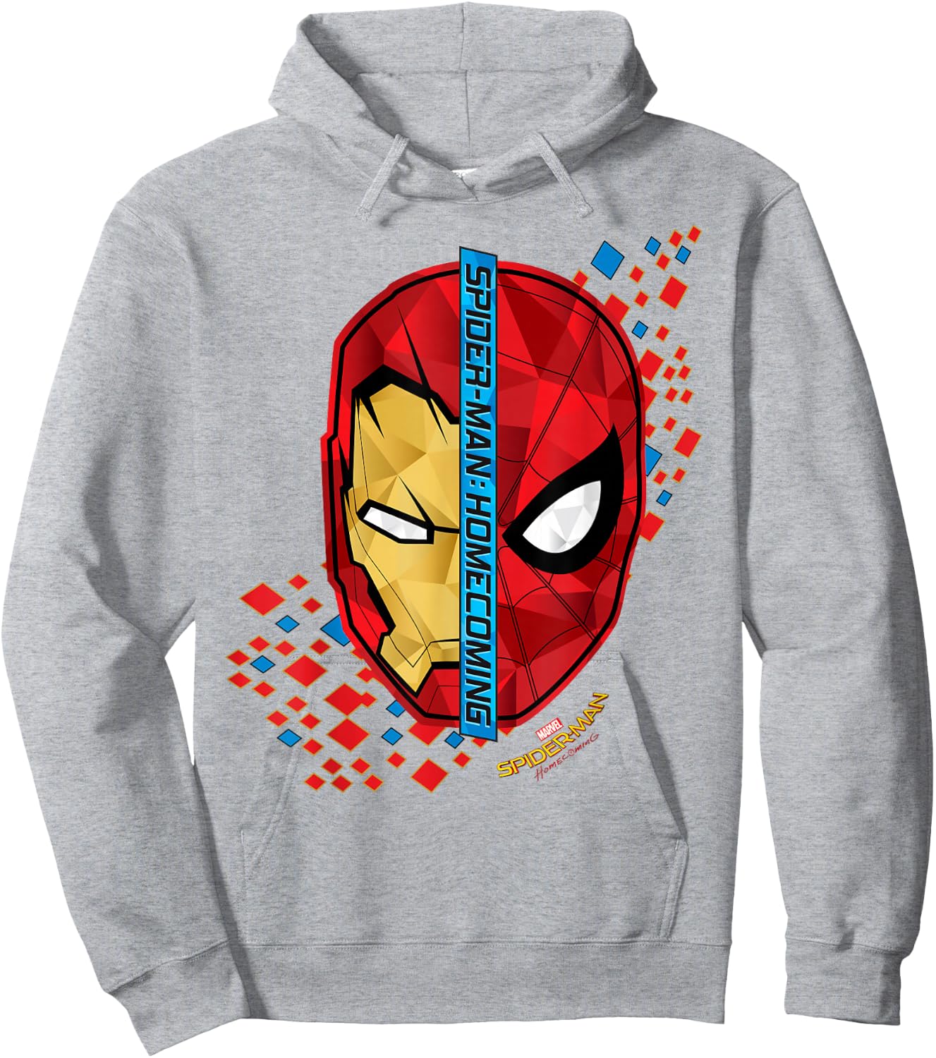 Marvel Spider-Man Homecoming Iron Man Face Split C1 Hoodie - Hoodie | Ash