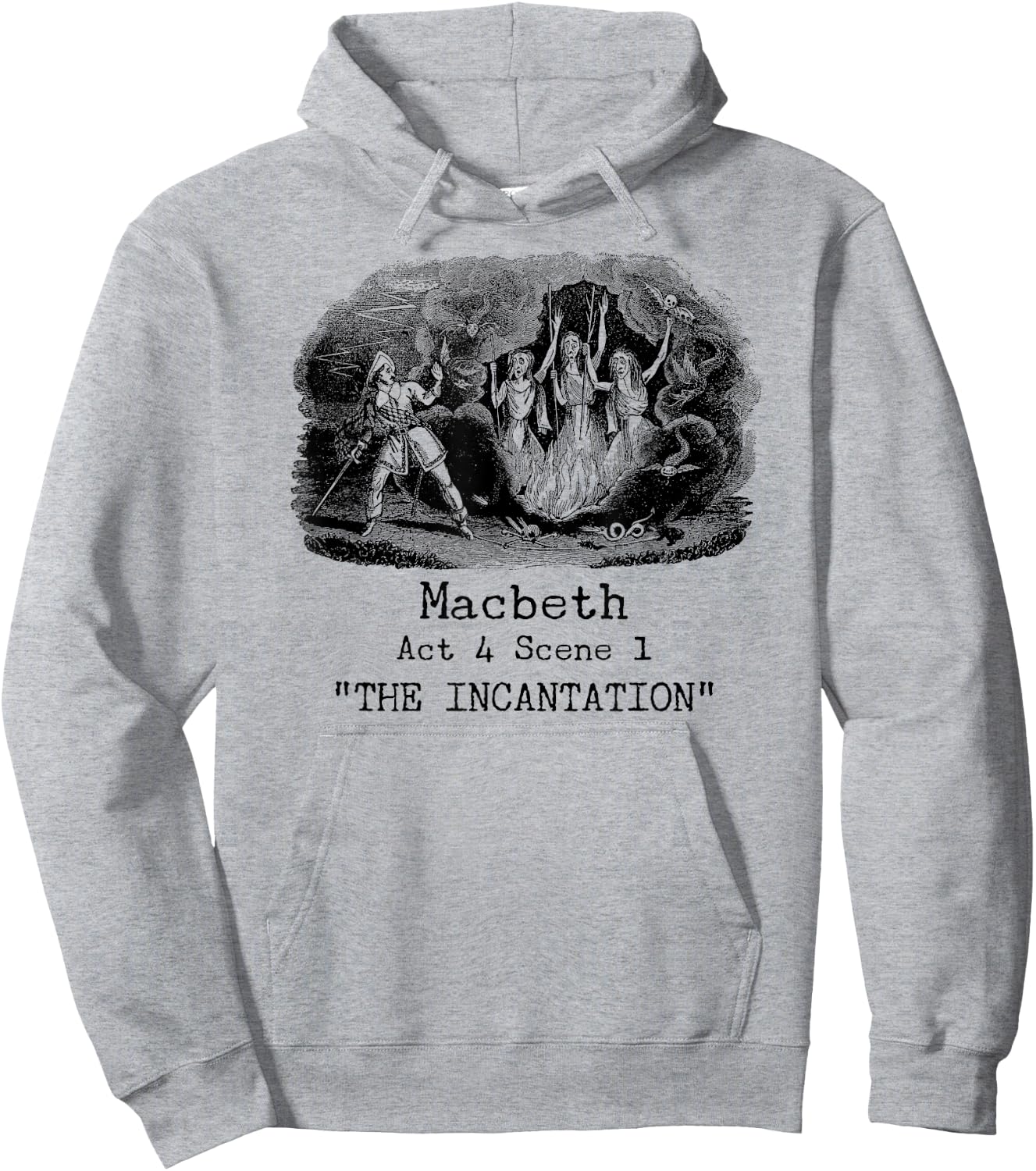 Three Witches Incantation Macbeth Shakespeare Literature Hoodie - Hoodie | Ash