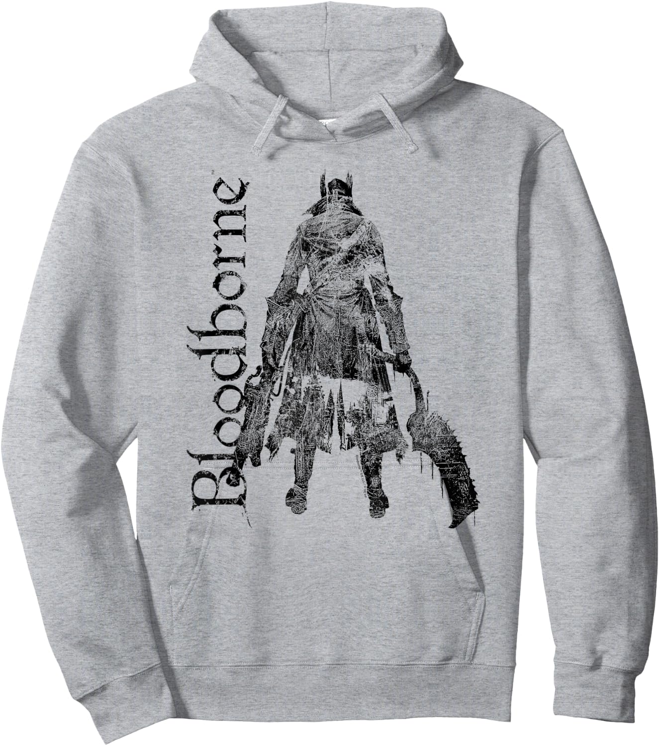 Bloodborne Hunter Silhouette with Logo Dark Video Game Hoodie - Hoodie | Ash
