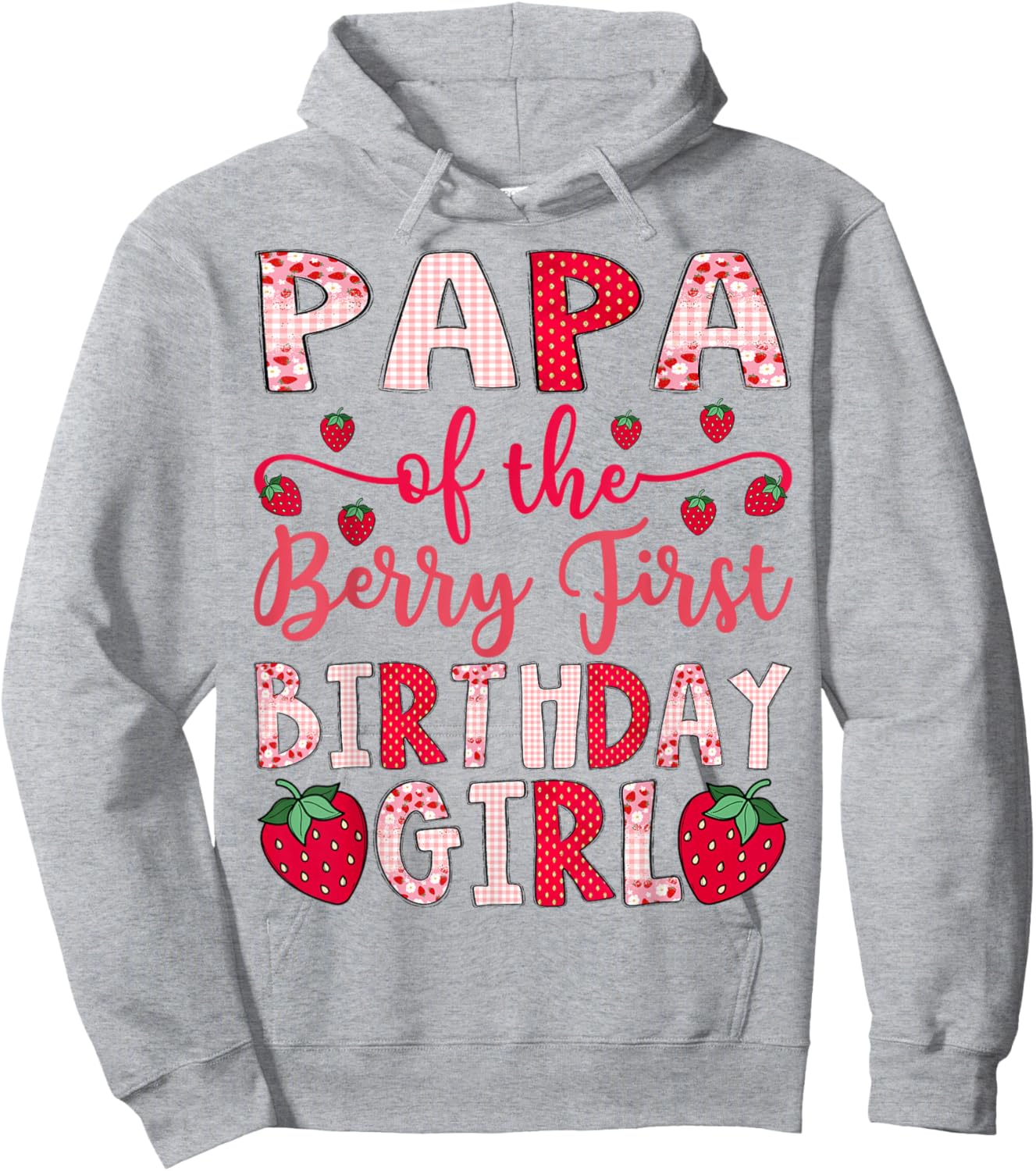 Papa of The Berry First Birthday Girl Strawberry Lover Hoodie - Hoodie | Ash
