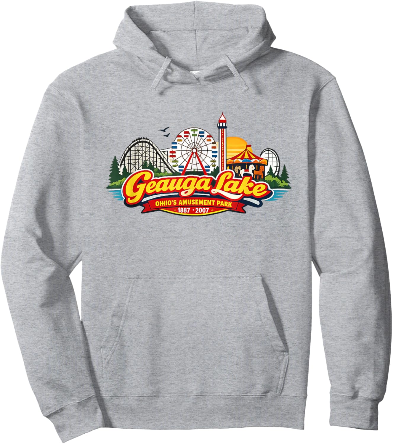 Geauga Lake Ohio Amusement Park Nostalgia Hoodie - Hoodie | Ash