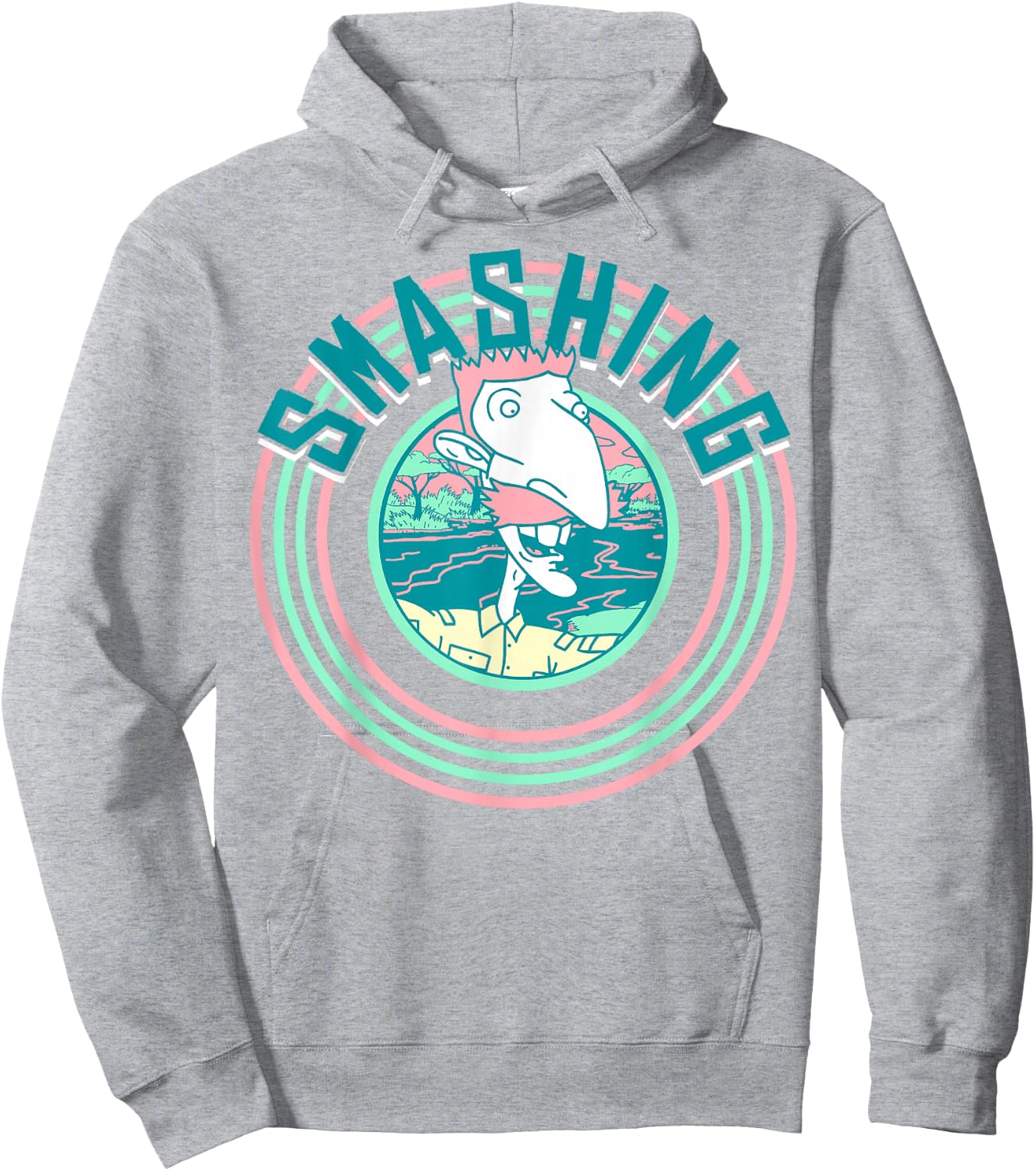 The Wild Thornberrys Nigel Smashing Retro Circle Logo Hoodie - Hoodie | Ash