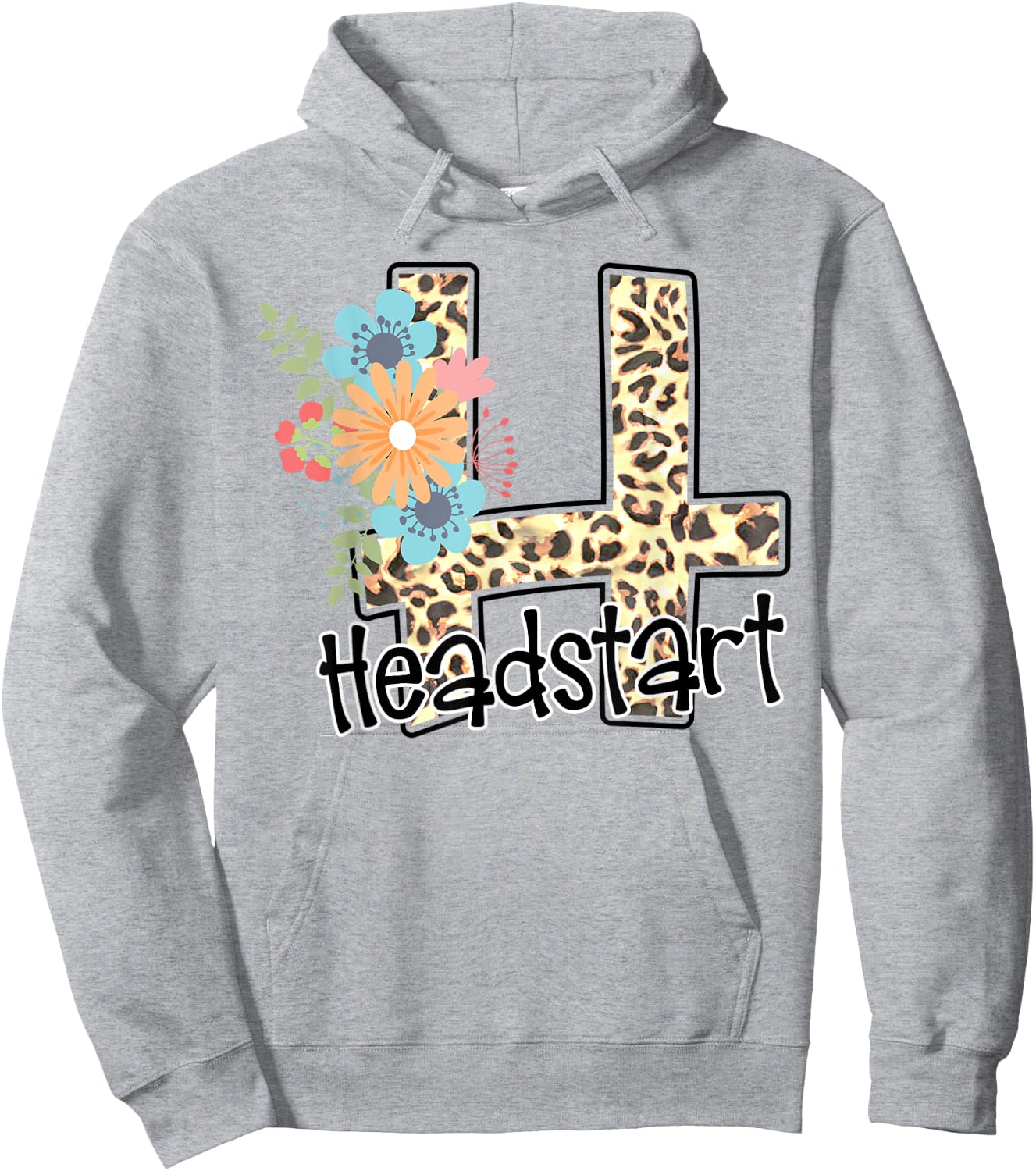 Headstart Leopard Back to School Teacher Girl First Day Hoodie - Hoodie | Ash