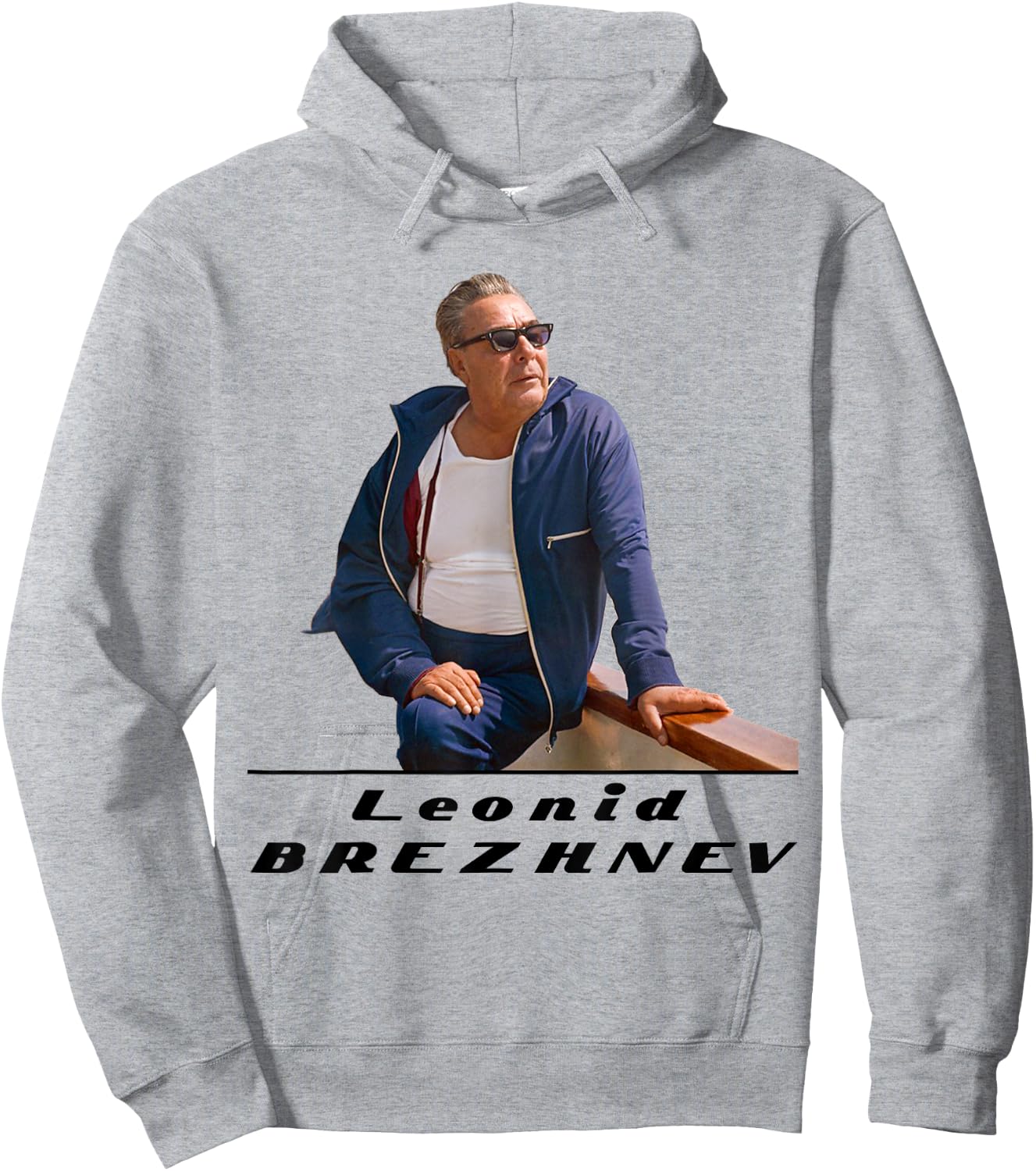 USSR Soviet Leader Brezhnev Hoodie - Hoodie | Ash