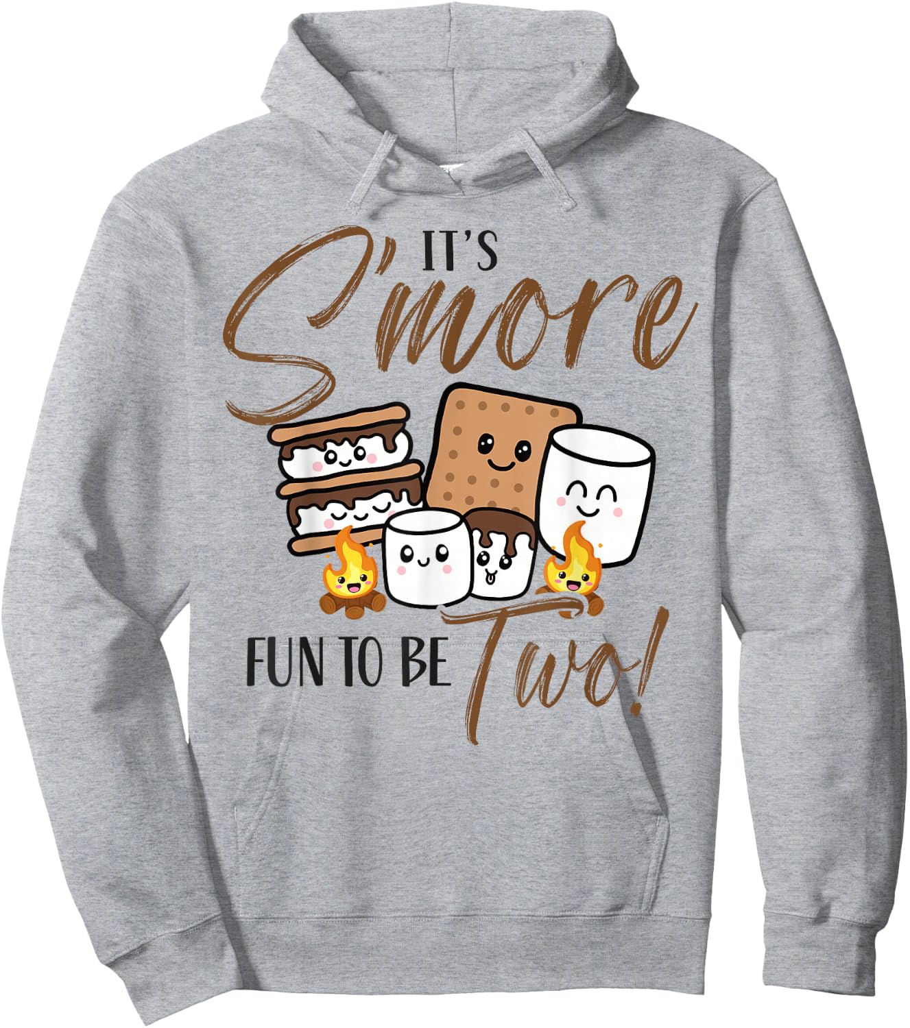Birthday Campfire Marshmallow It's S'more Fun To Be Two 2nd Hoodie - Hoodie | Ash