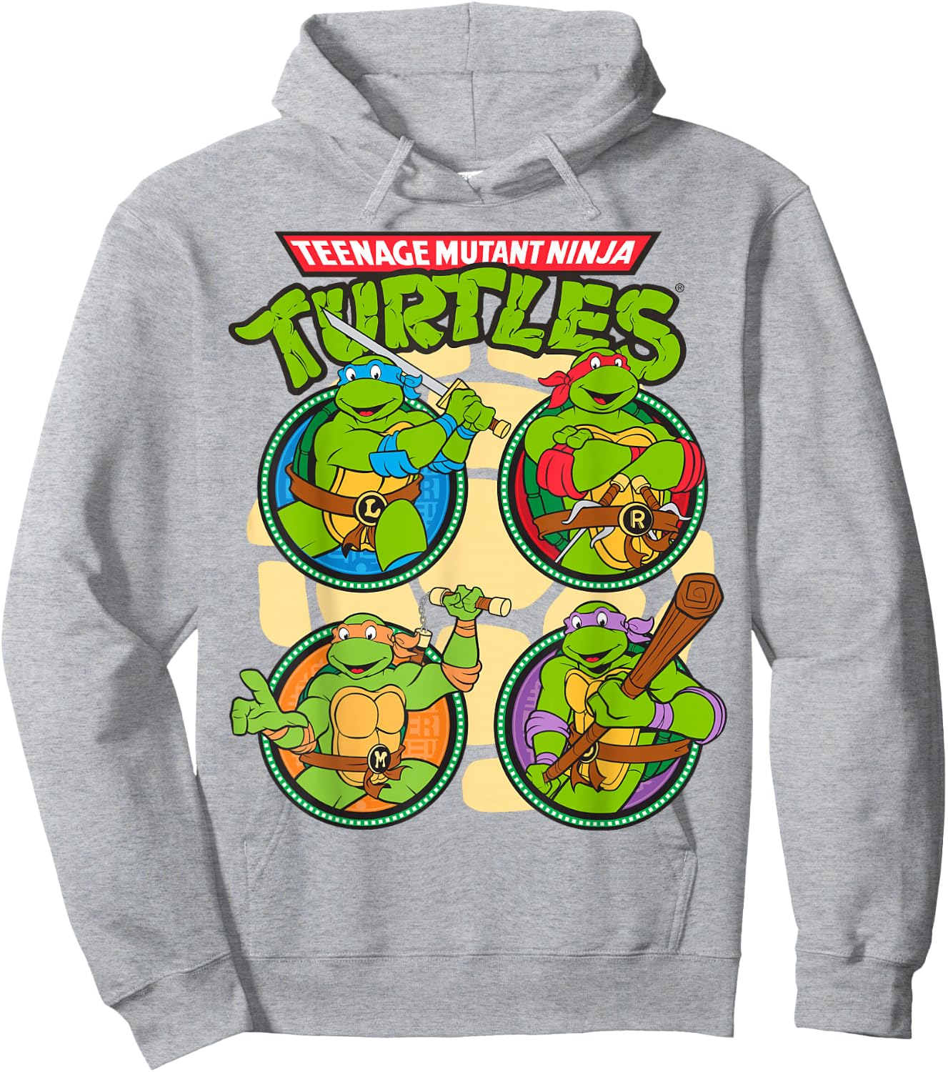 Teenage Mutant Ninja Turtles Circular Design Hoodie - Hoodie | Ash