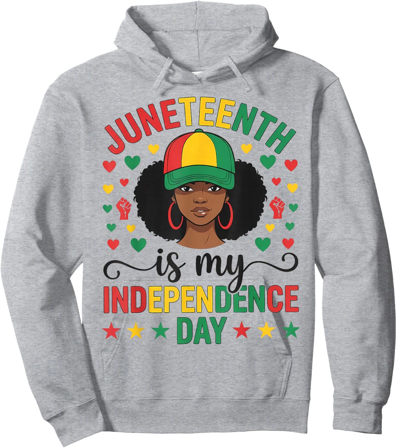 Juneteenth 1865 Freedom Day Black Women Girl African Afro Hoodie - Hoodie | Ash