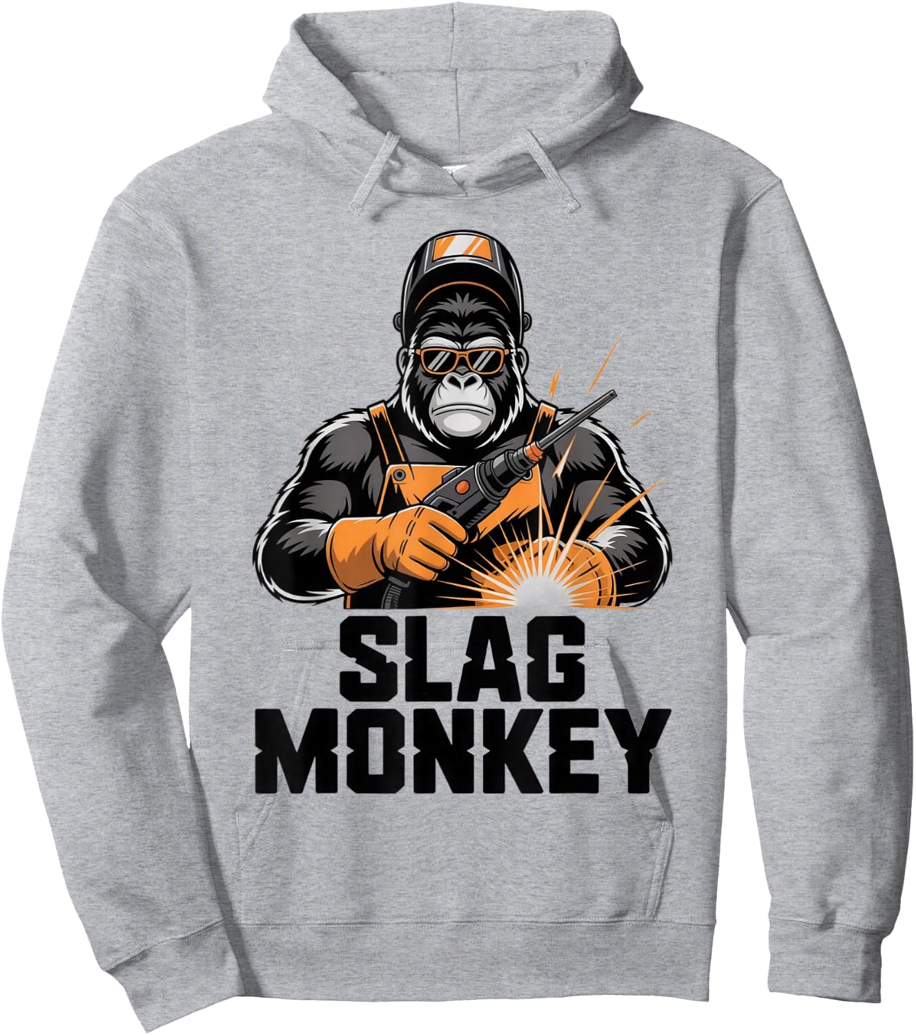 Slag Monkey Gorilla Welder MIG TIG Pipe Welding Men Hoodie - Hoodie | Ash