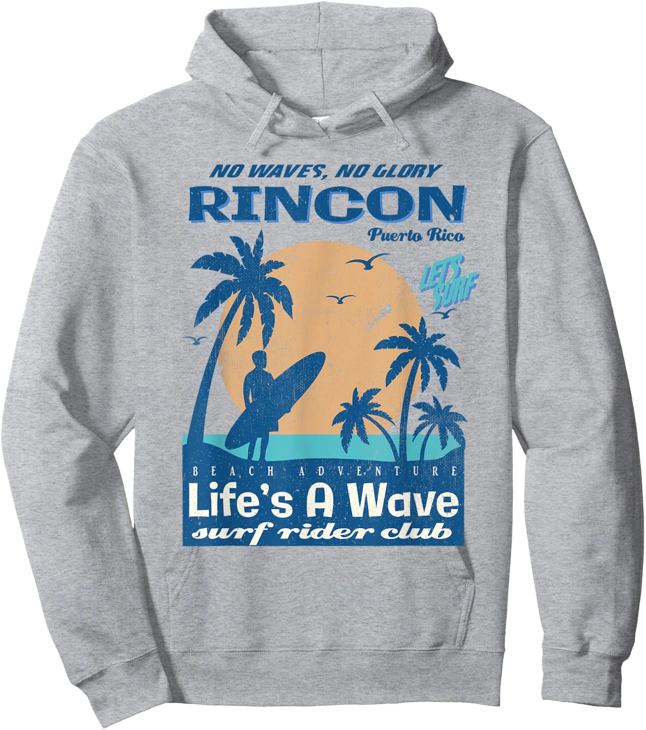 Vintage Rincon Puerto Rico Surf Rider Club Hoodie - Hoodie | Ash