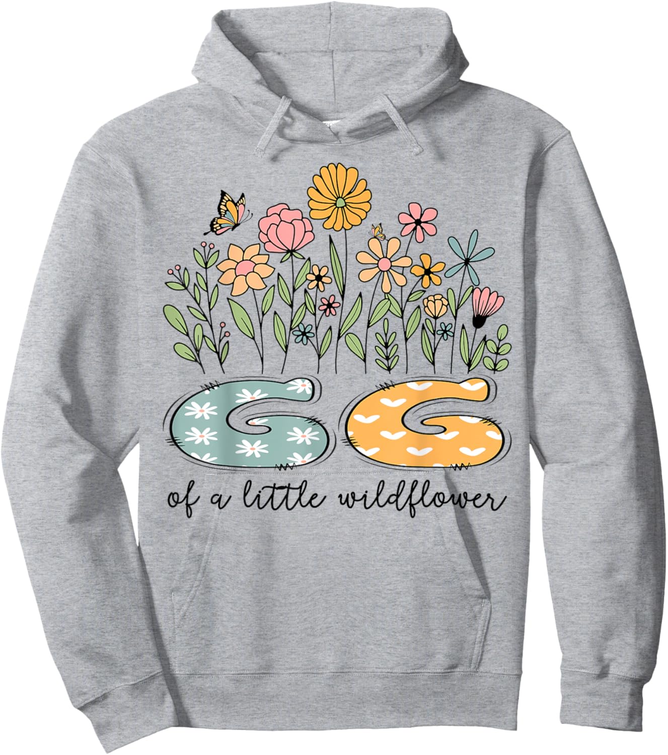 GG Of The Little Wildflower Baby Birthday Floral Hoodie - Hoodie | Ash