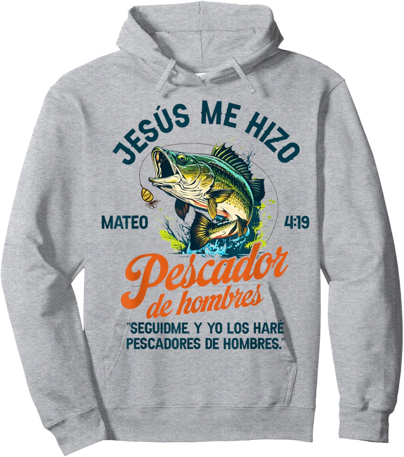 Spanish Christian Fishing Jesus Me Hizo Pescador De Hombres Hoodie - Hoodie | Ash