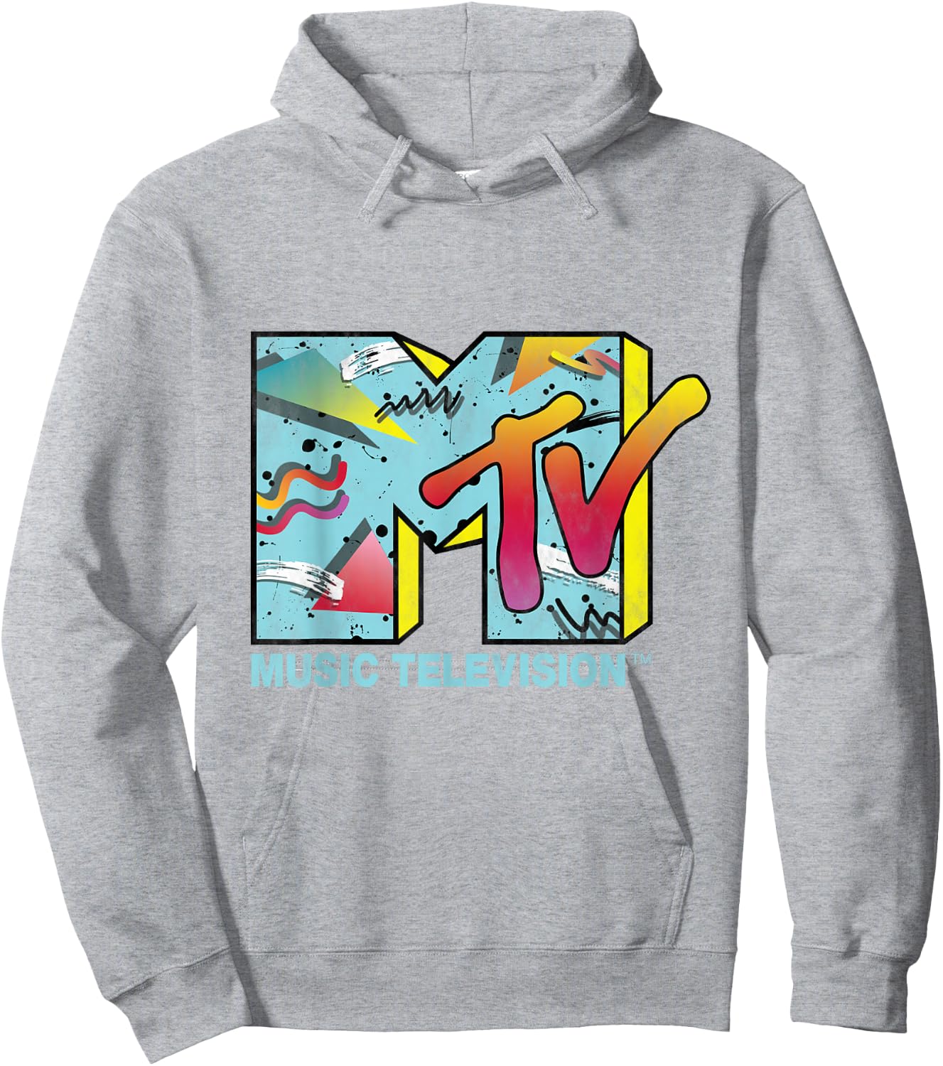Classic MTV Logo 80s Print Design Hoodie - Hoodie | Ash